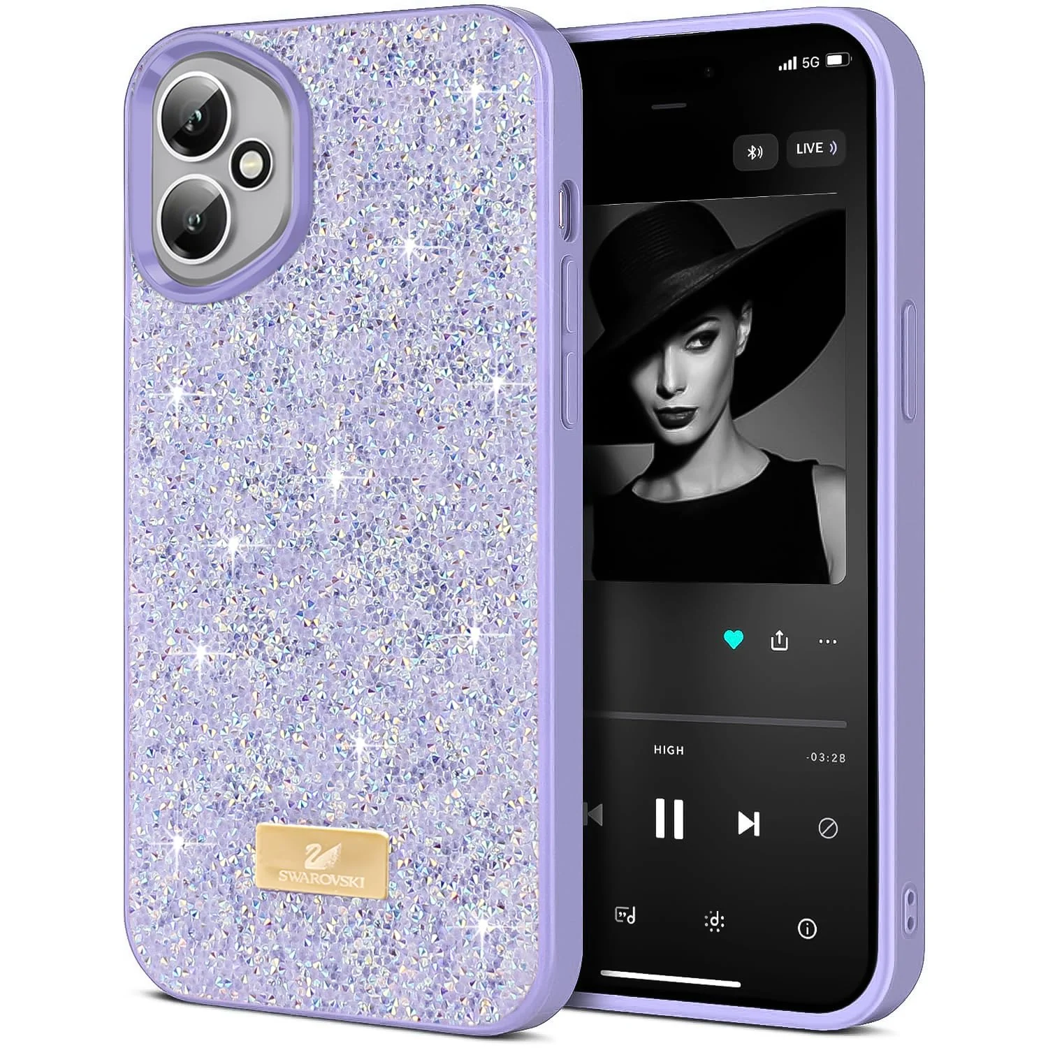 5.5 — DL3 Mobilak Glitter Protective Case with Camera Protection for Honor 400 5G