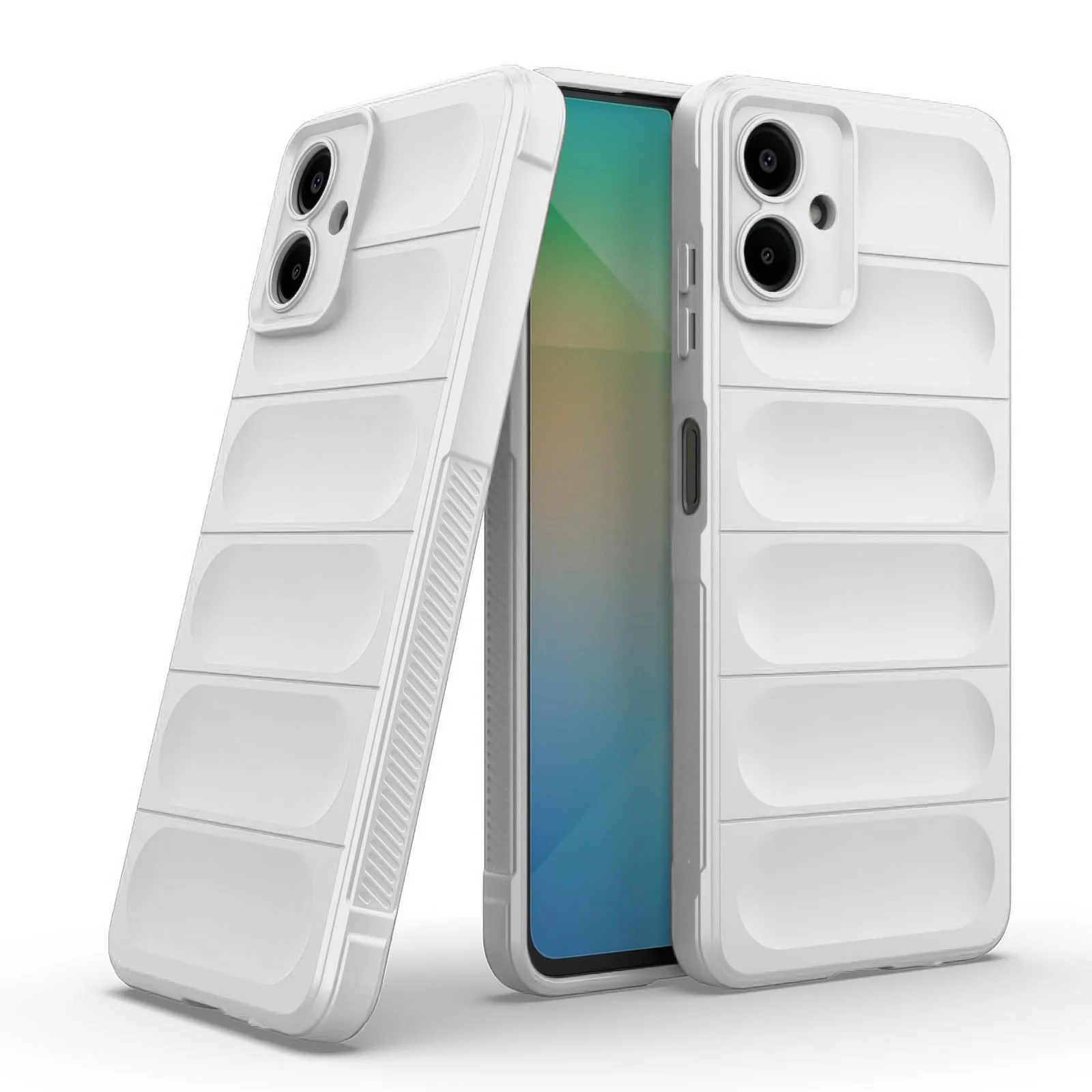 DL3 Mobilak Flexible Silicone and TPU Protective Case with Camera Protection for Samsung Galaxy A06 - White