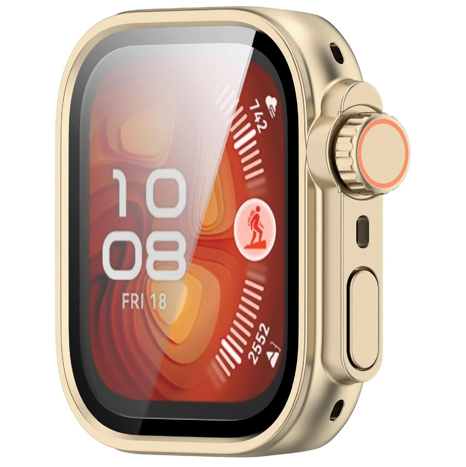 DL3 Mobilak for Huawei Watch Fit 4 Pro 2025 Case Screen Protector, [Looks Like iWatch Ultra Case] Built-in Tempered Glass Screen Unique Design Case Cover for Huawei Watch Fit4 Pro - Gold