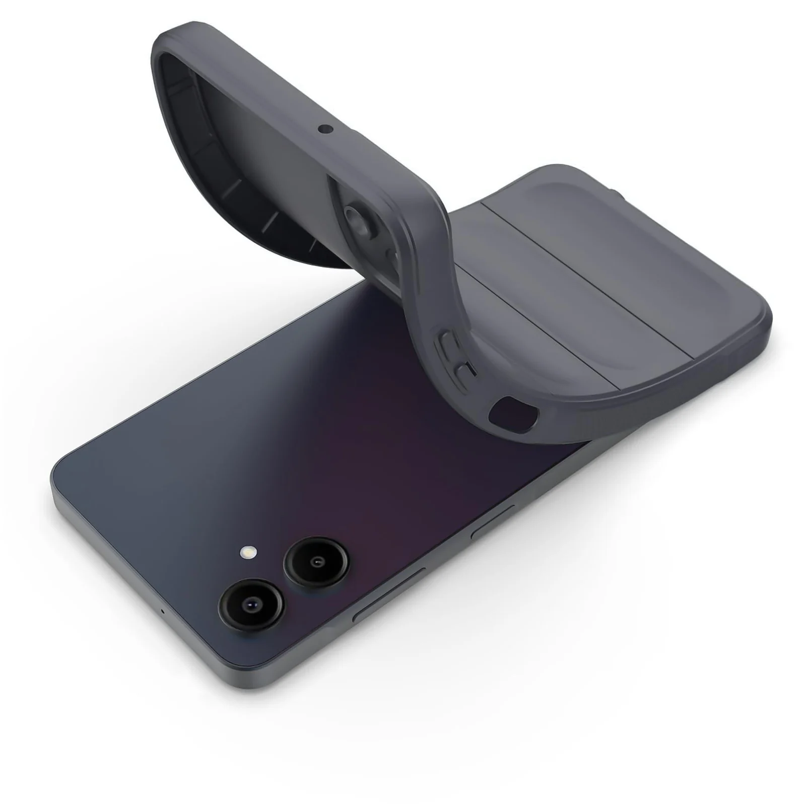 DL3 Mobilak Flexible Silicone and TPU Protective Case with Camera Protection for Samsung Galaxy A06 - Dark Gray