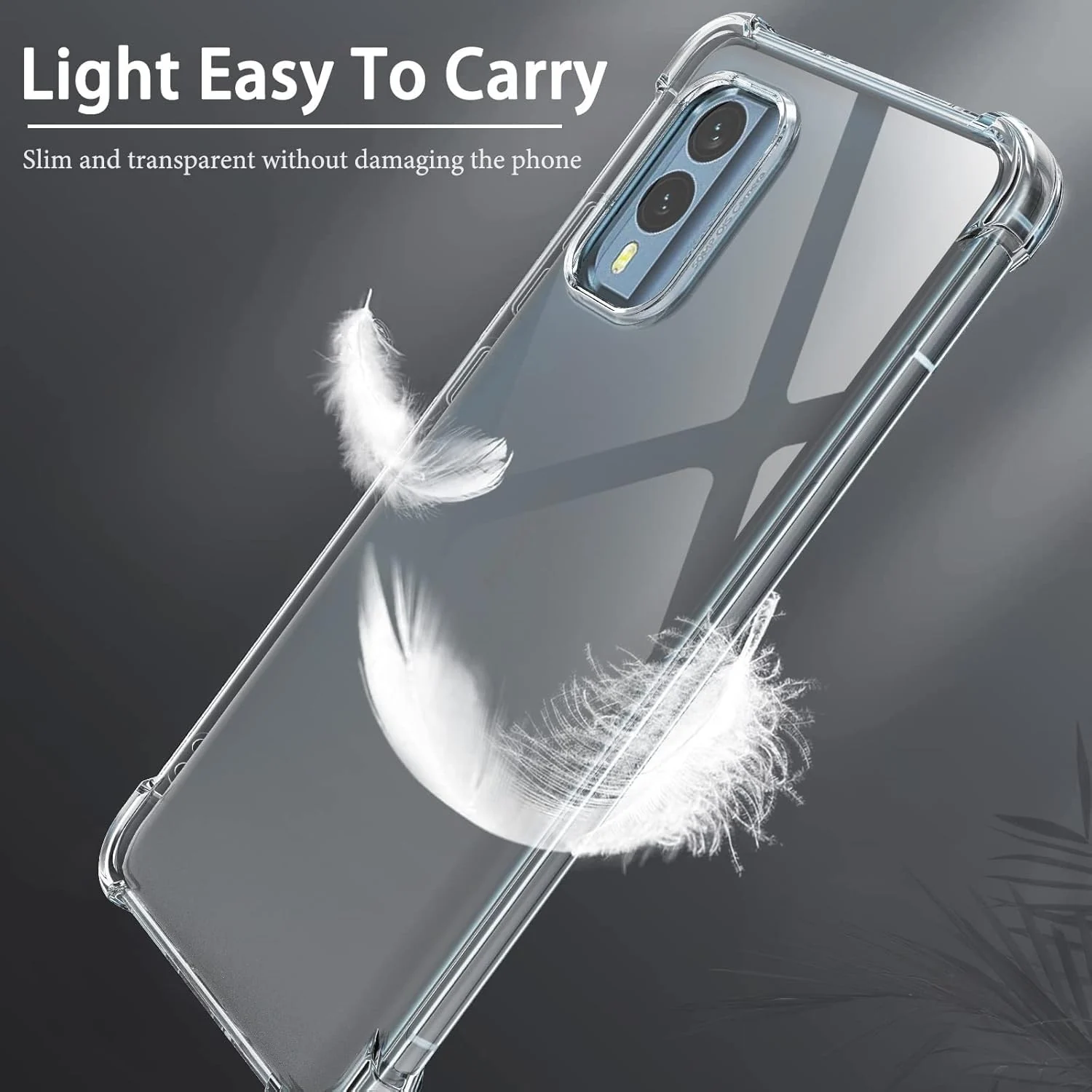 DL3 Mobilak Case Compatible with Nokia X30 5G, Cover Silicone TPU Gorilla Anti-shock Protector Camera Shockproof Corners - Clear