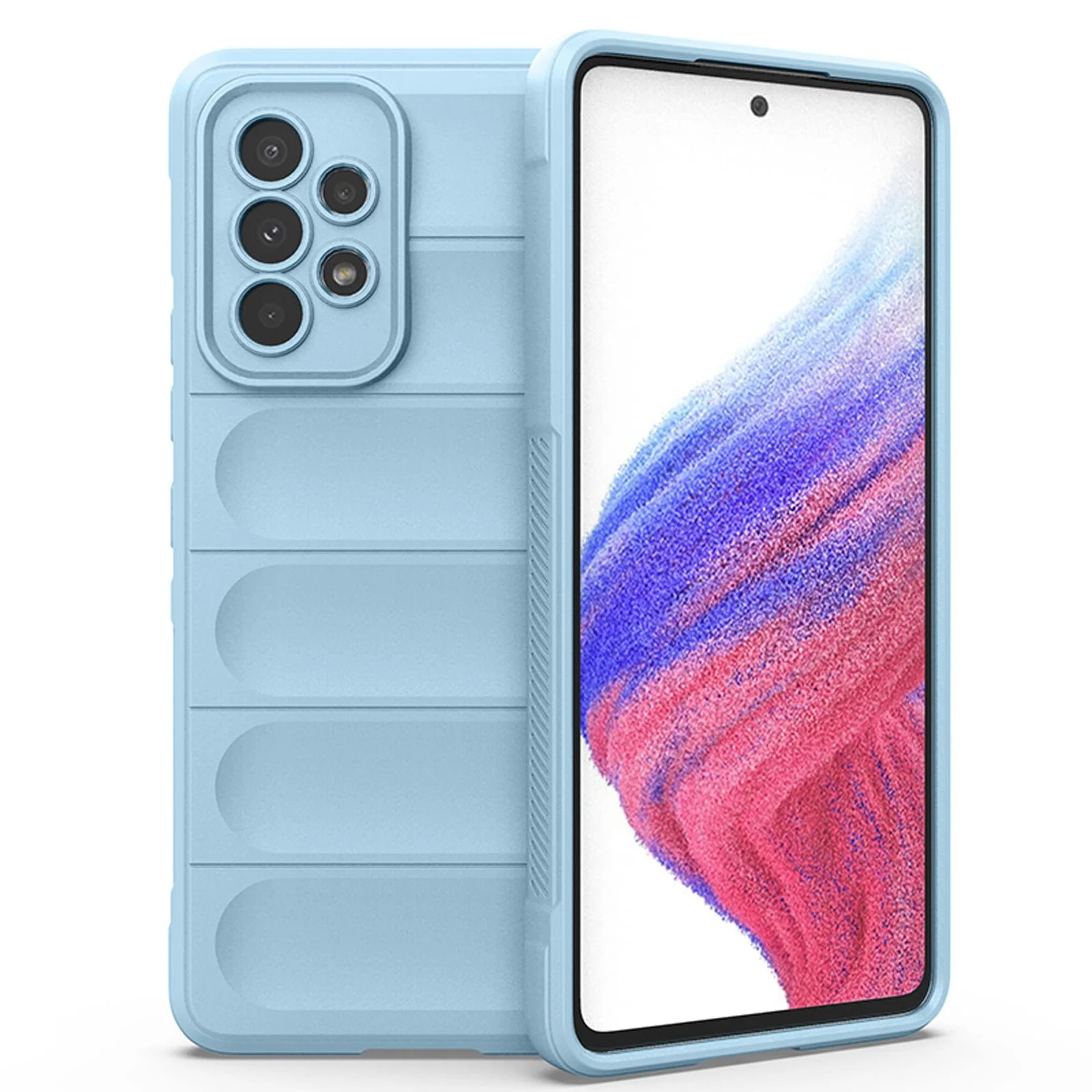 DL3 Mobilak Flexible Silicone and TPU Protective Case with Camera Protection for Samsung Galaxy A73 5G - Baby Blue