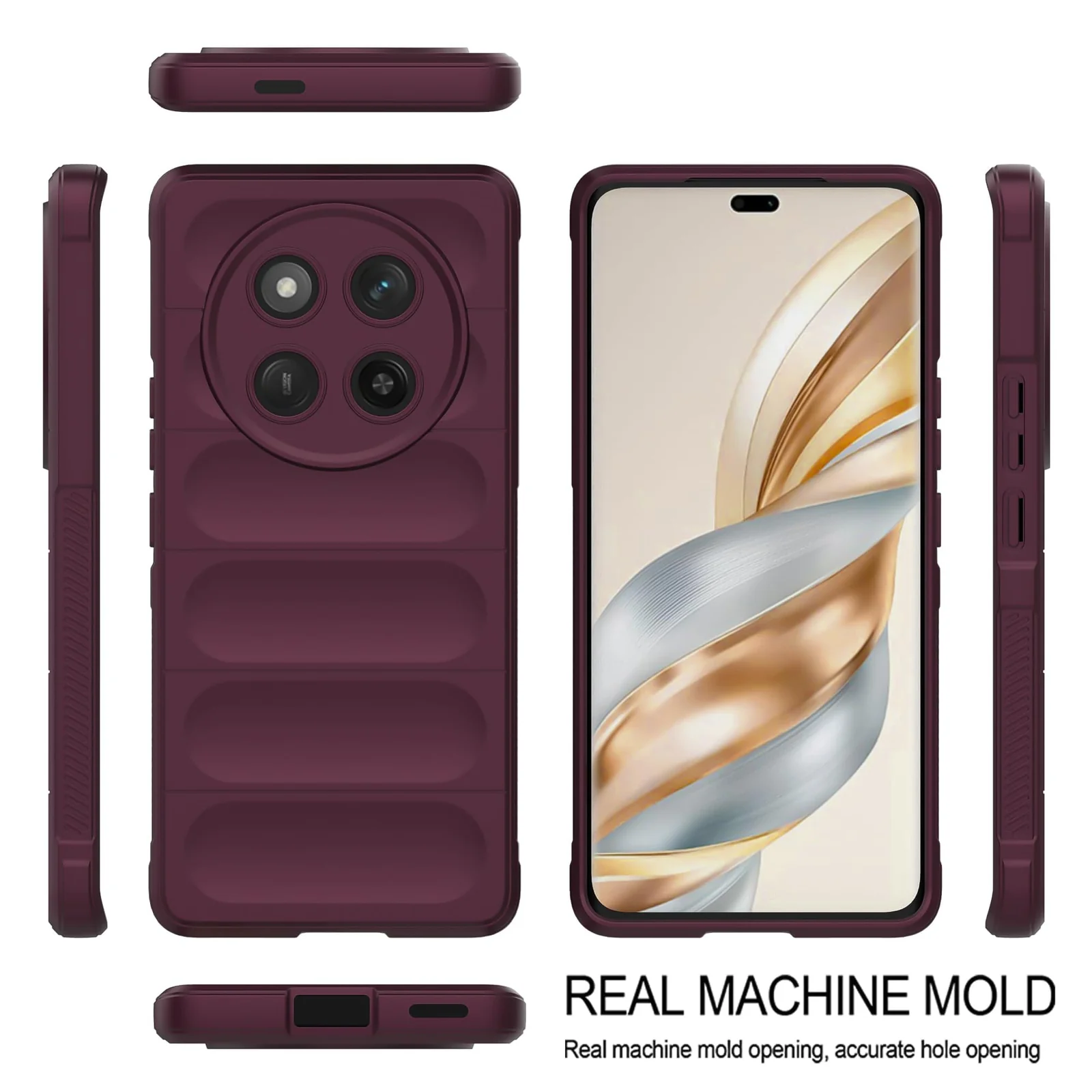 DL3 Mobilak Flexible Silicone and TPU Protective Case with Camera Protection for Honor X9C - Wine Red