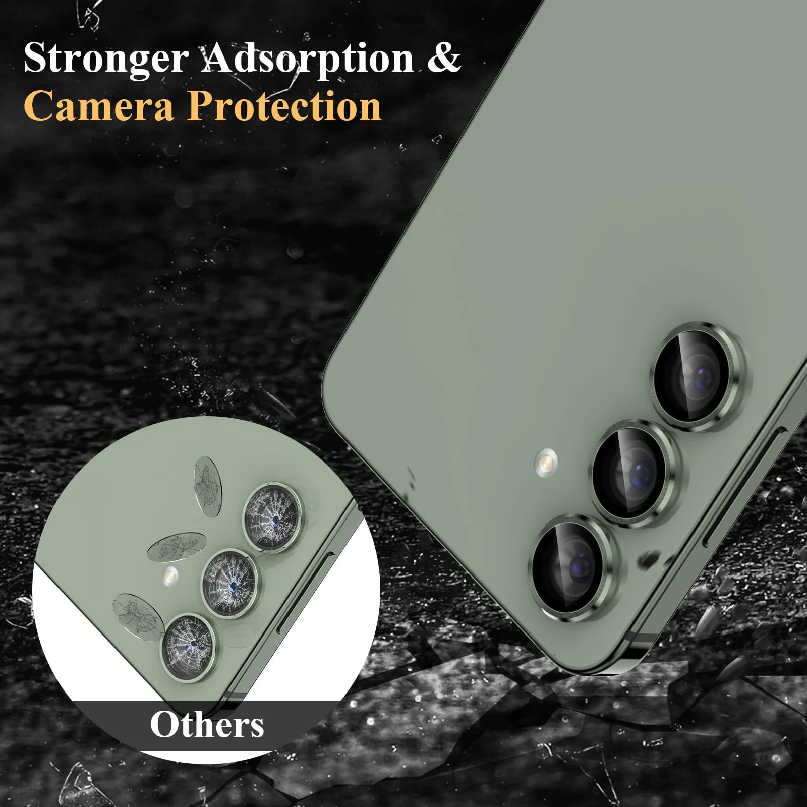 DL3 Mobilak Camera Lens Protector for Samsung Galaxy S24+ Plus Accessories, 9H Tempered Glass Metal Individual Ring Camera Cover Screen Protector for S24 Plus, Case Friendly, Anti Scratch - Green