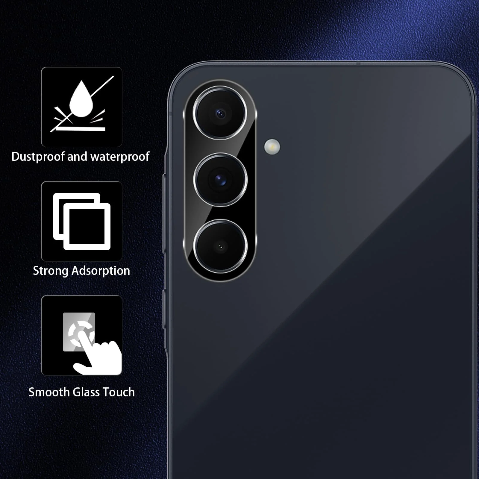 DL3 Mobilak Samsung Galaxy A25 Camera Lens Protector Tempered Glass Screen Protector HD [Full Coverage] [Anti-Scratch] Drop Protection Ultra Clear/Thin Lens Protector Case - Black