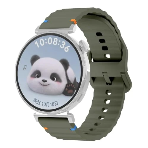 18MM Silicone Wave Band Replacement Strap for Huawei Watch GT 6/5/4 41MM, GT 5 Pro 42MM - Sports Wristband for Garmin Venu 4 41MM/3S/2S, Forerunner 265S/255S, vivoactive 4S, vivomove 3S - Green