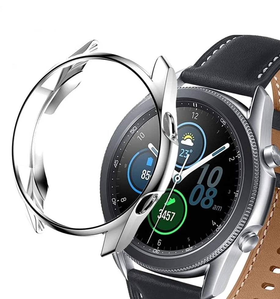 DL3 Mobilak Case Compatible with Samsung Galaxy Watch 3 45mm Case All-Around Screen Protector Watch Soft TPU Shockproof Cover Slim Guard Thin Bumper Shell Protector