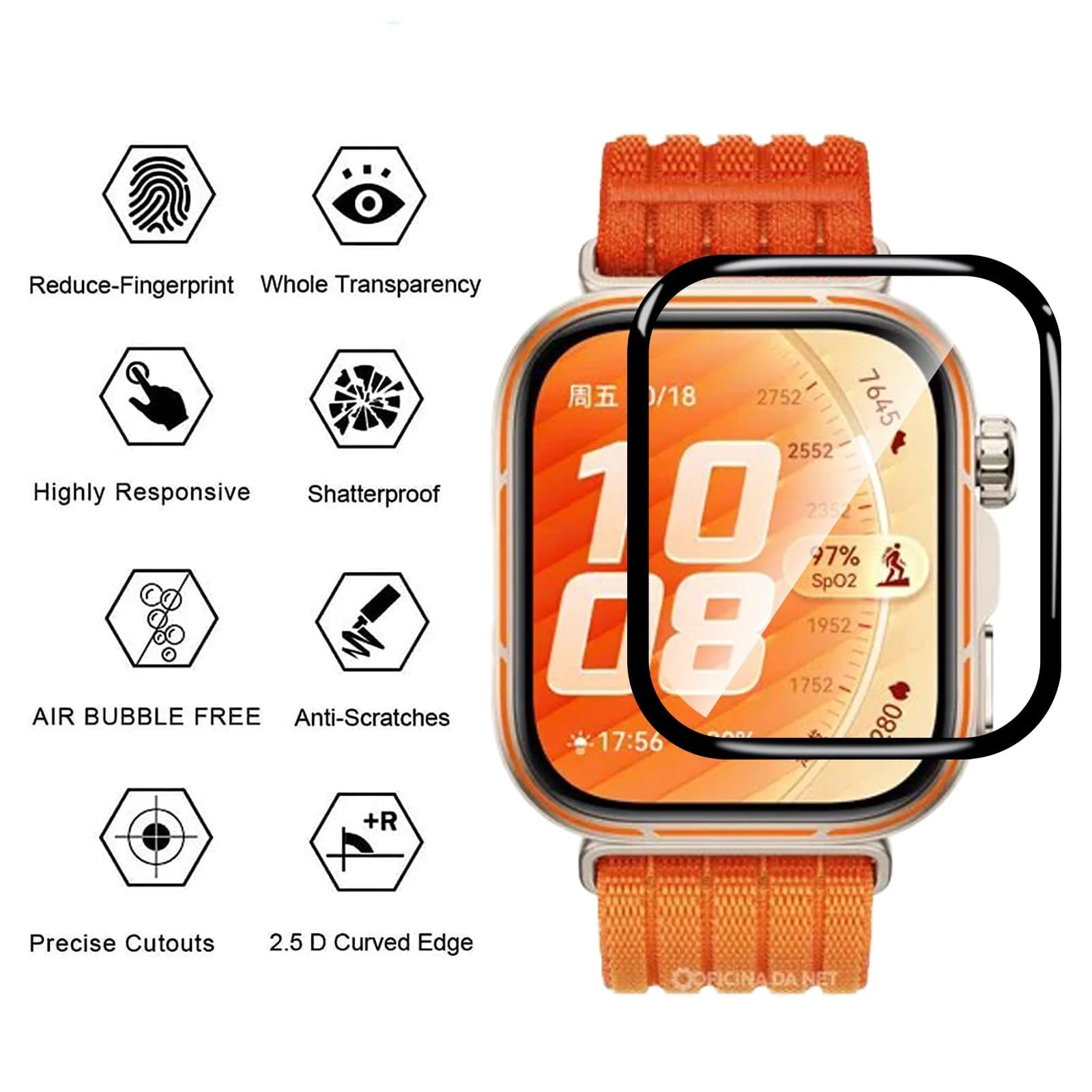 DL3 MOBILAK 3D Curved Soft Watch Screen Film for Huawei Watch Fit 5 Pro, Clear