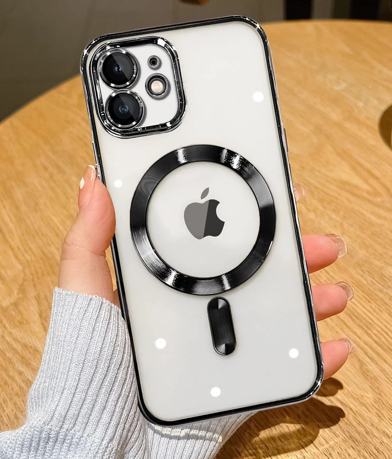 DL3 Mobilak Clear MagSafe-Compatible Magnetic Case for iPhone 11 with Camera Protection - Black