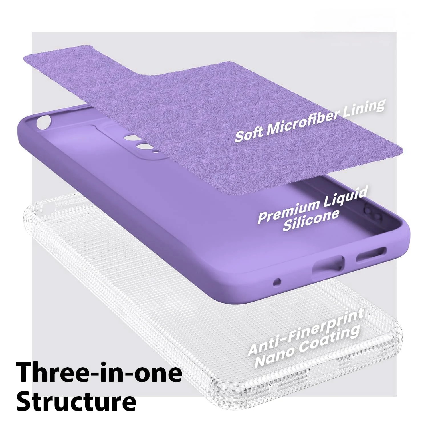 DL3 Mobilak Liquid Silicone Protective Case with Soft Microfiber Lining with Full Camera Protection for OPPO Reno 8 4G / Reno 7 4G / F21 Pro 4G / F21S Pro 4G - Light Purple