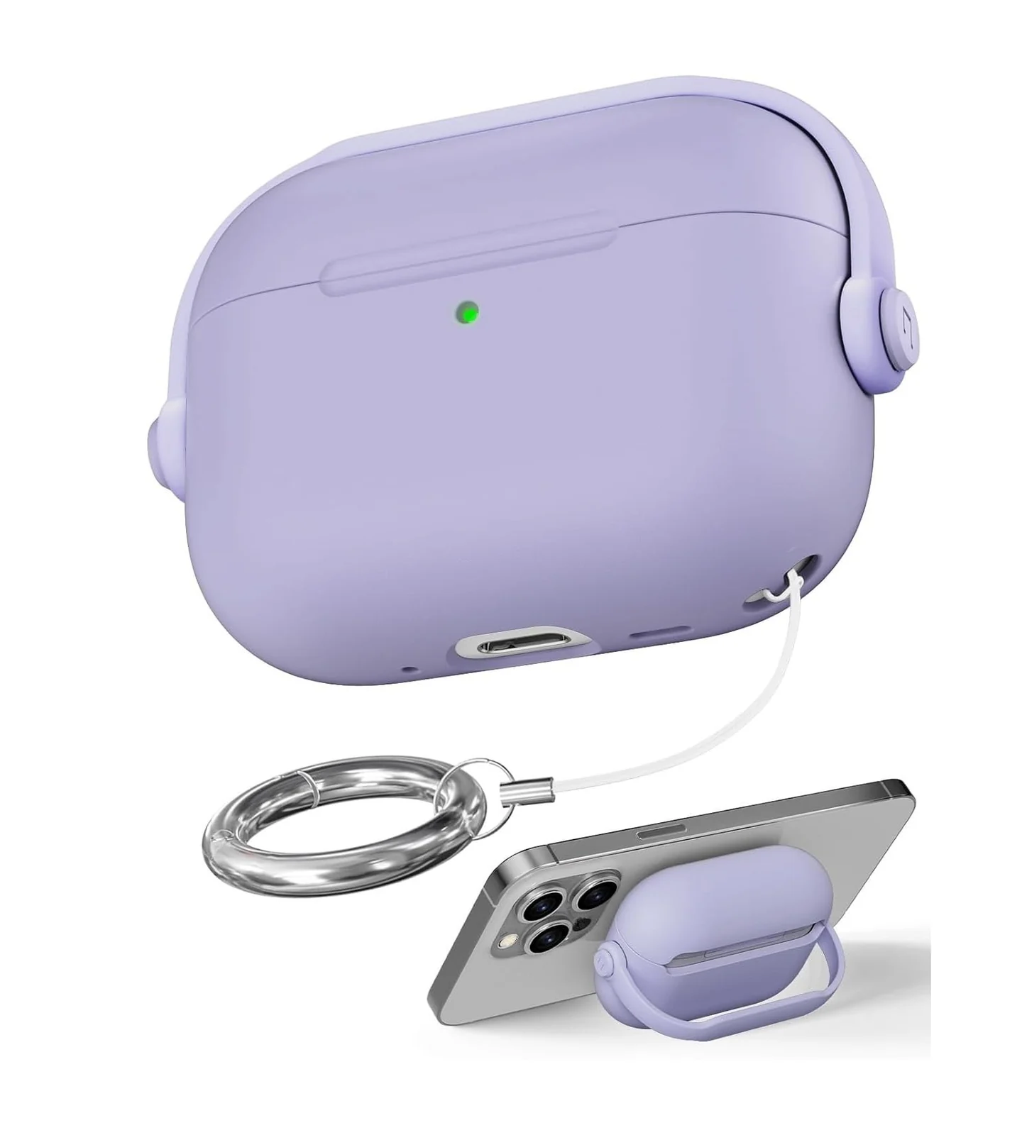 DL3 Mobilak Case for AirPods Pro 3 (2025) Protective [With Closure Lid] [Front LED Visible] [With Wrist Strap] Skin Case Compatible with (2025) AirPods Pro 3 - Light Purple