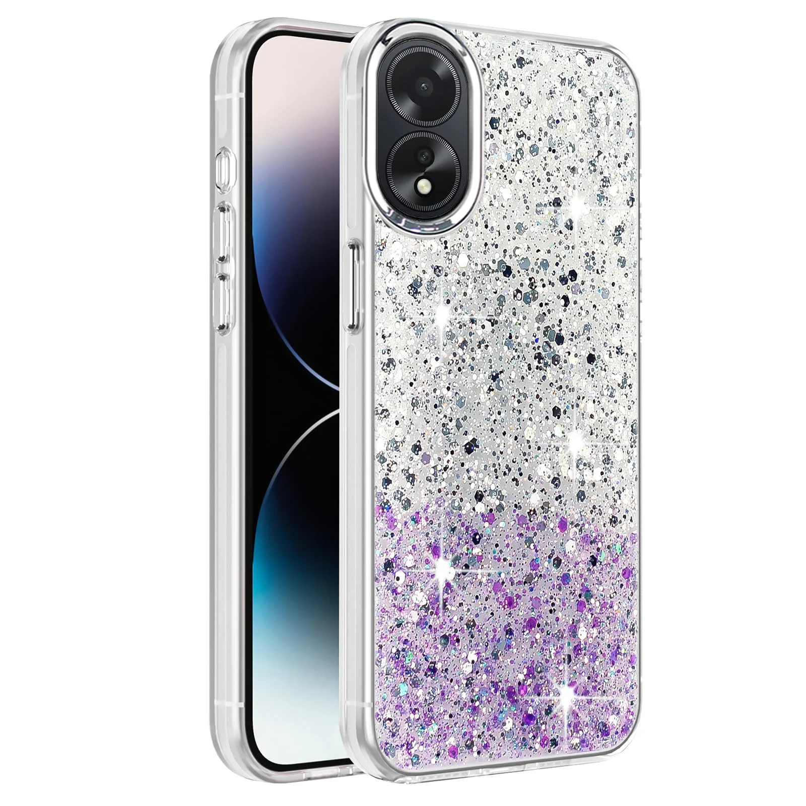 Oppo A38 / Oppo A18 — DL3 Mobilak Glitter Protective Case for OPPO A38 / OPPO A18, Supports wireless charging, Camera protection, Shock-absorbing protection