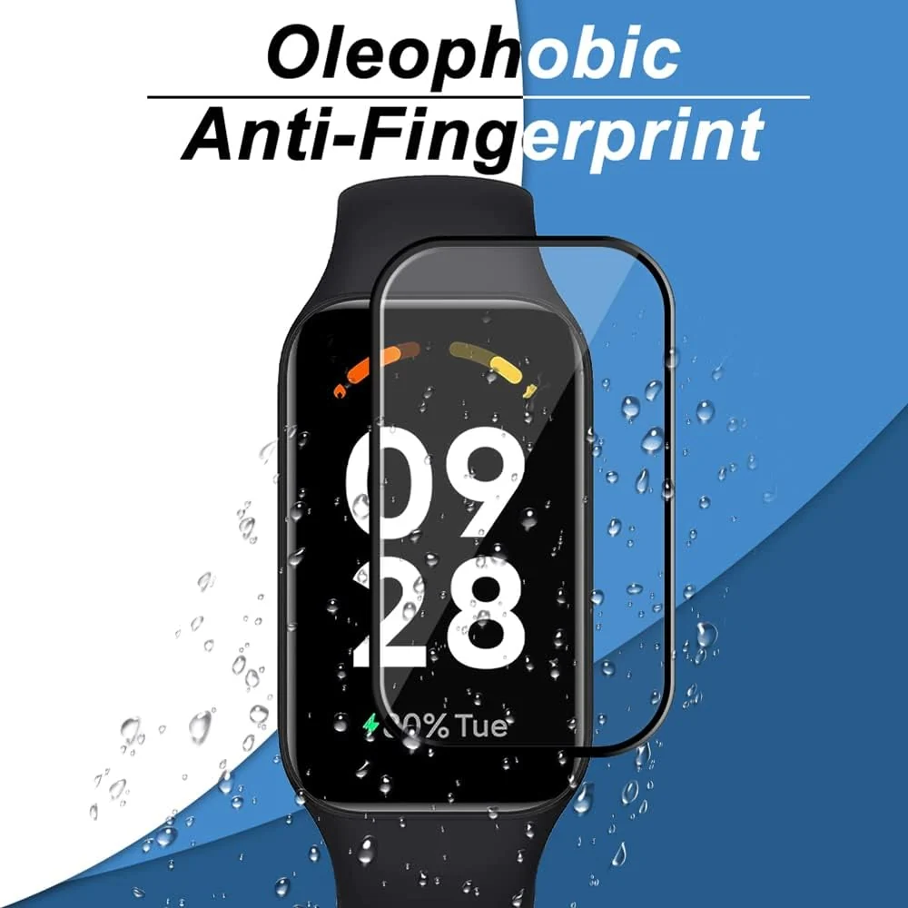 DL3 Mobilak Screen Protector For Xiaomi Redmi Band 2, 3D Curved Soft Edge Protective Film [Anti-Scratch] [Bubble Free] [Ultra Shatterproof] [High Sensitive] (Not Glass) - Black