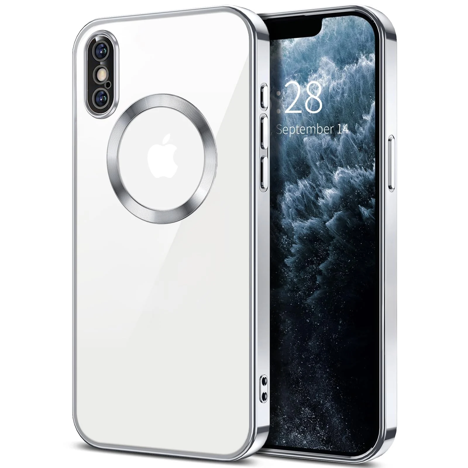 DL3 Mobilak Plated-Edge TPU Protective Case with Camera Protection for iPhone XS Max - Silver