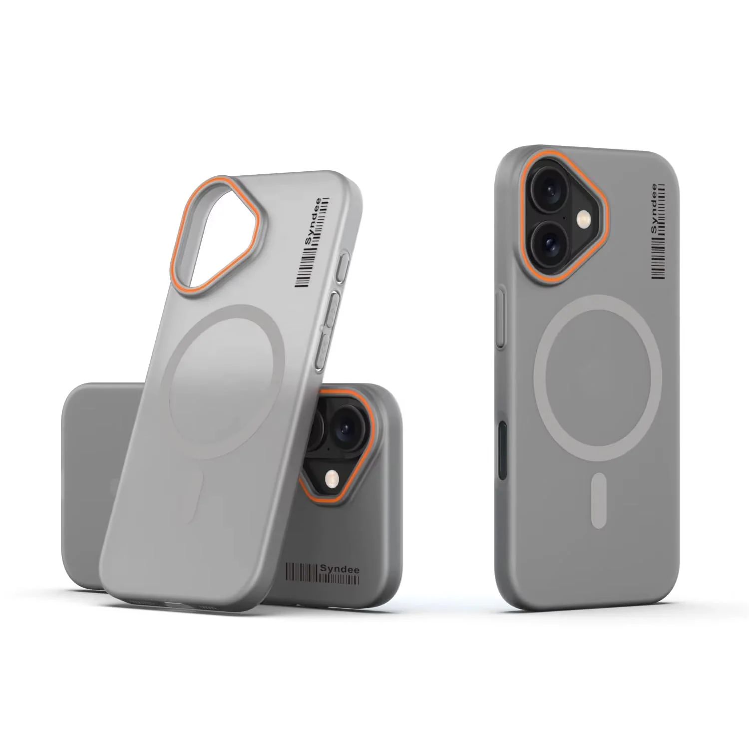DL3 Mobilak Translucent Matte Case for iPhone 17, Compatible with MagSafe accessories, Shock-absorbing protection, Integrated ring holder - Gray