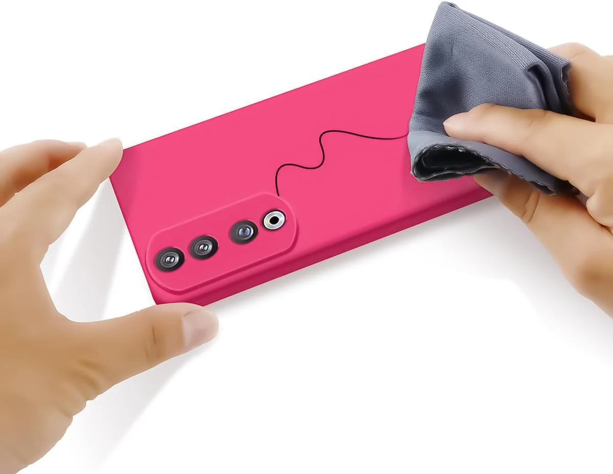 DL3 Mobilak Silicone Protective Case for Honor 90, Shock-absorbing protection, Scratch-resistant surface, Soft microfiber lining - Hot Pink