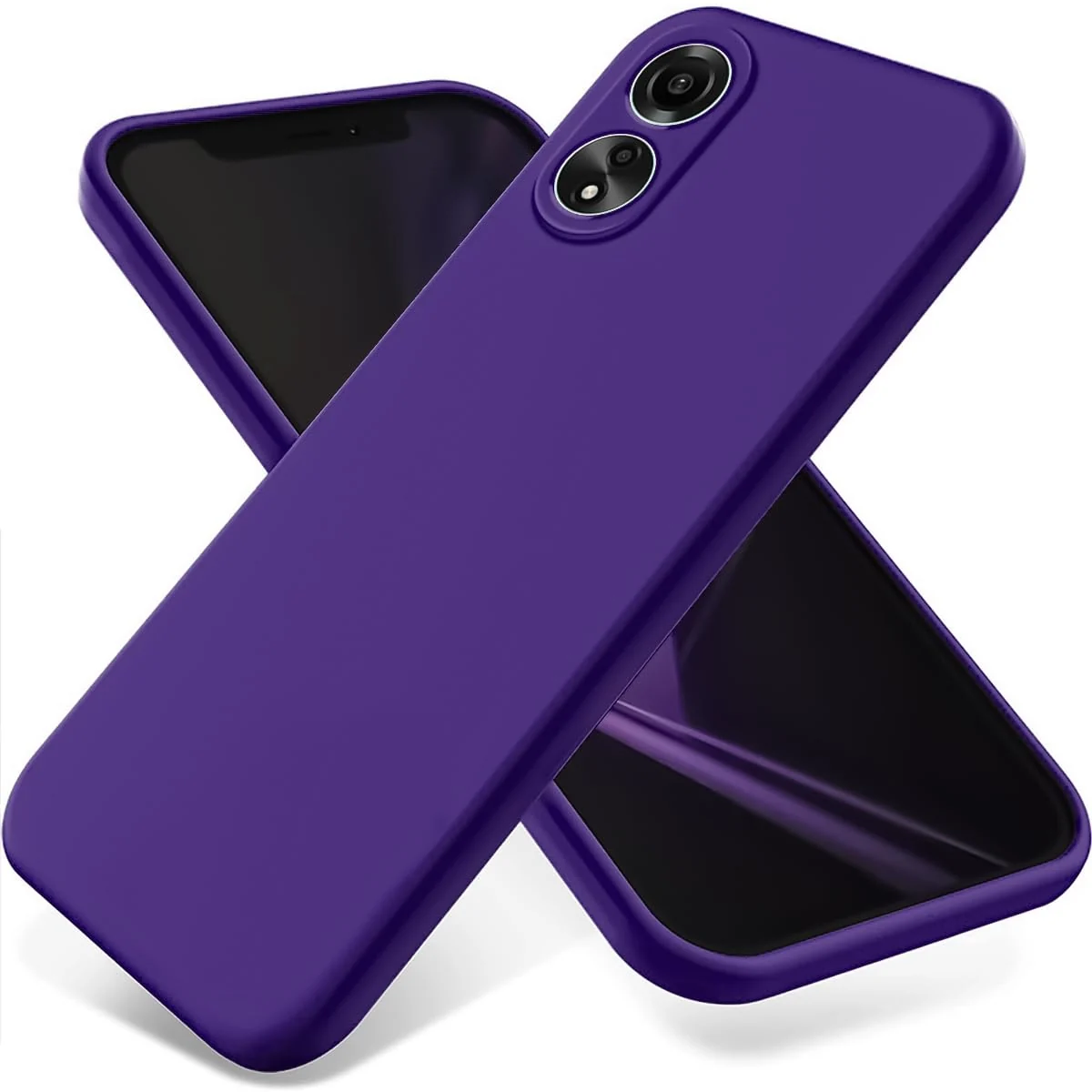DL3 Mobilak OPPO A18 Case, Soft Flexible Silicone Gel Rubber Bumper Cover, Full Body Shockproof Protective Phone Case - Purple