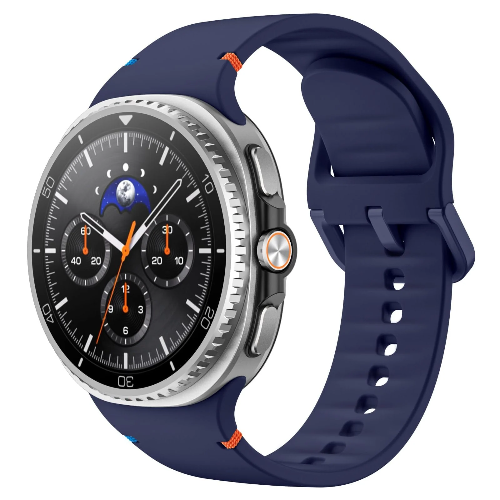 DL3 Mobilak Silicone Bands Compatible with Samsung Galaxy Watch 8 Band 40mm 44mm, Galaxy Watch 8 Classic Band 46mm, Waterproof Soft Wristband Sport Strap for Galaxy Watch 8 Bands 2025 Women Men - Midnight Blue