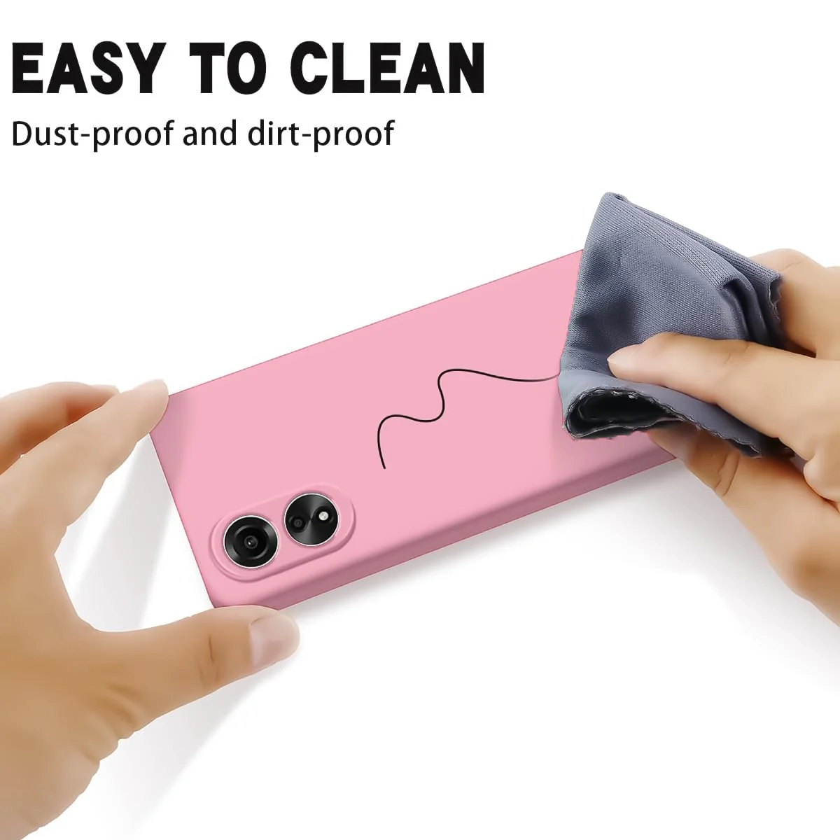 DL3 Mobilak Silicone Protective Case for OPPO A18, Shock-absorbing protection, Scratch-resistant surface, Soft microfiber lining - Pink