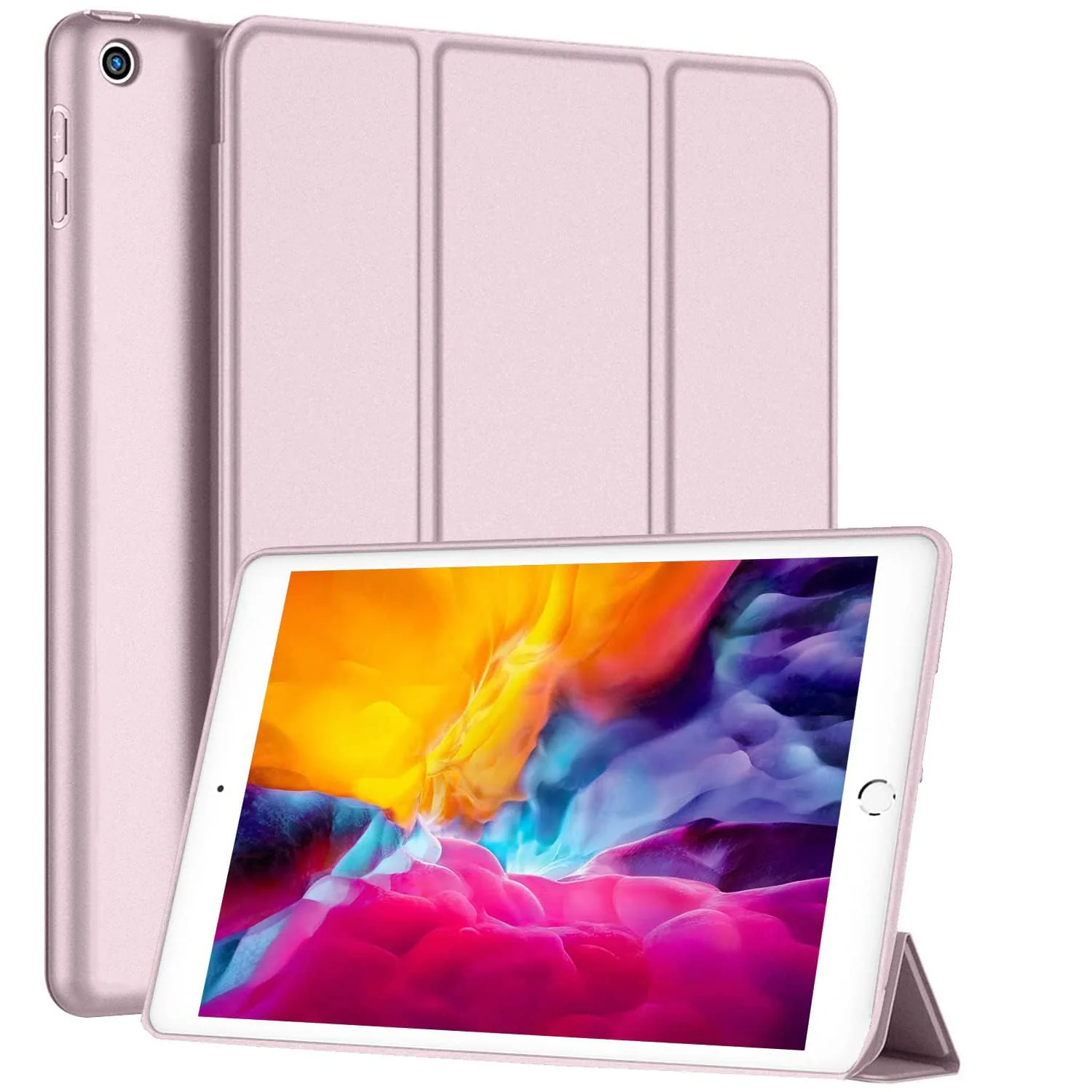 DL3 Mobilak Smart Case Compatible with iPad Mini 1/2/3 Case, Case Flip Cover Leather Case Soft TPU Back And Trifold Stand With Auto Sleep For iPad Mini 1st/2nd/3rd Generation 7.9 inch - Rose Gold