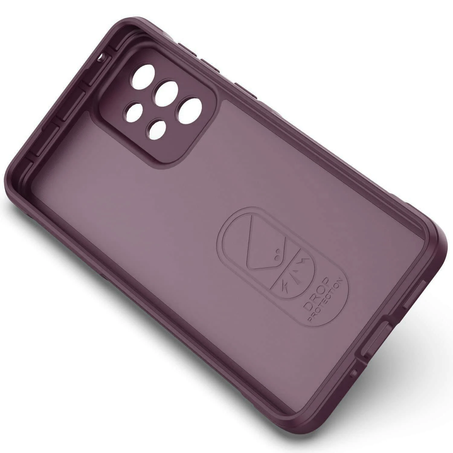 DL3 Mobilak Flexible Silicone and TPU Protective Case with Camera Protection for Samsung Galaxy A73 5G - Wine Red