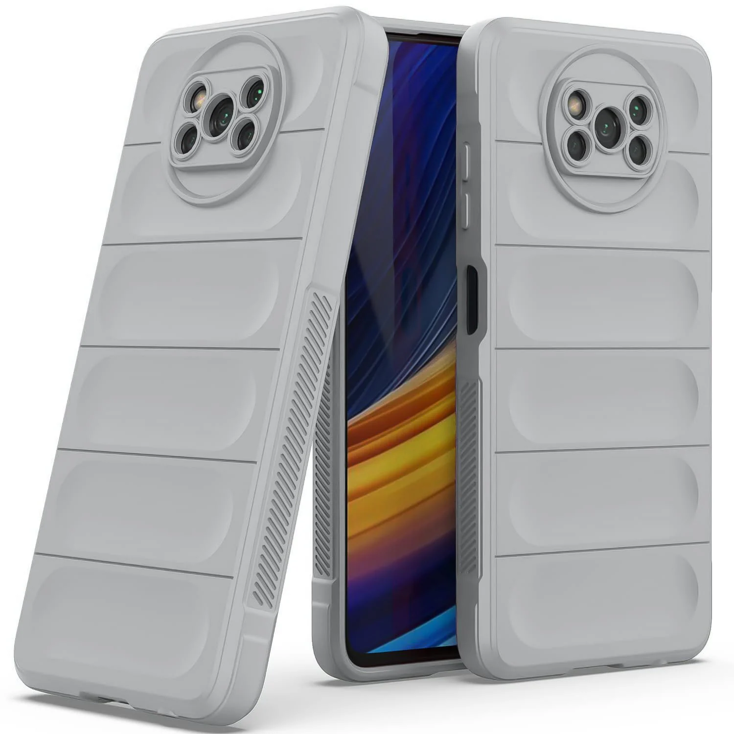 DL3 Mobilak Flexible Silicone and TPU Protective Case with Camera Protection for Xiaomi Poco X3 NFC / Poco X3 / Poco X3 Pro - Gray