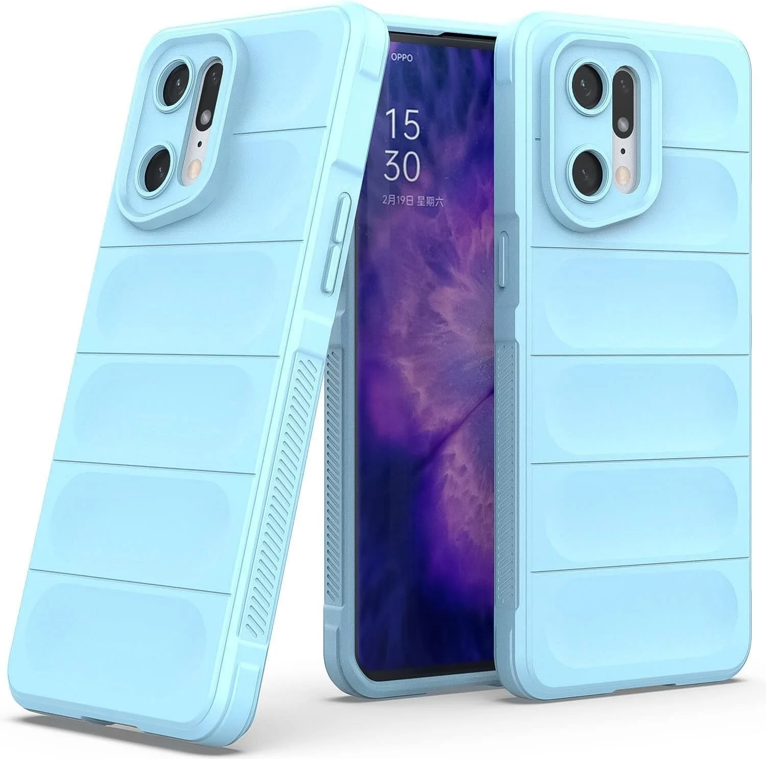 DL3 Mobilak Soft Silicone Protective Case for OPPO Find X5 with Camera Protection and Shockproof Design - Baby Blue