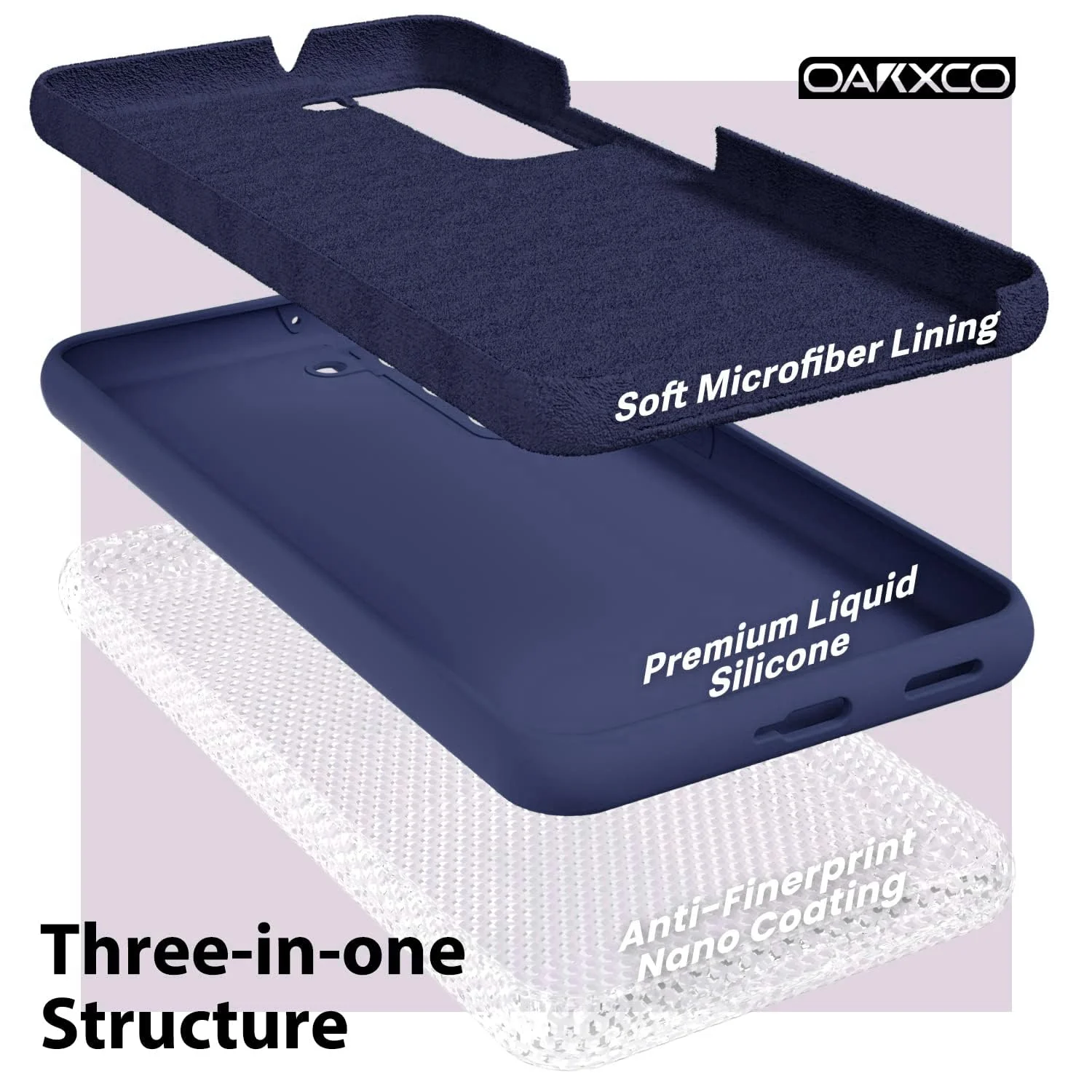 DL3 Mobilak Liquid Silicone Protective Case with Soft Microfiber Lining with Full Camera Protection for Samsung Galaxy S22 5G - Blue 2