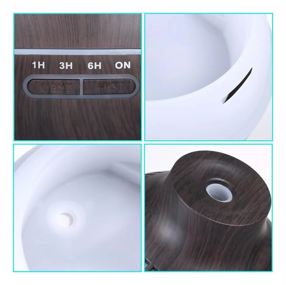 Mobigon Essential Oil Diffuser, Aromatherapy Diffuser 500ml with Remote Control, 4 Timer & Auto-Off Safety Switch, 7 Color LED Lights Mode, 10 Hours Quiet Humidifier for Bedroom - A.Dark Woody