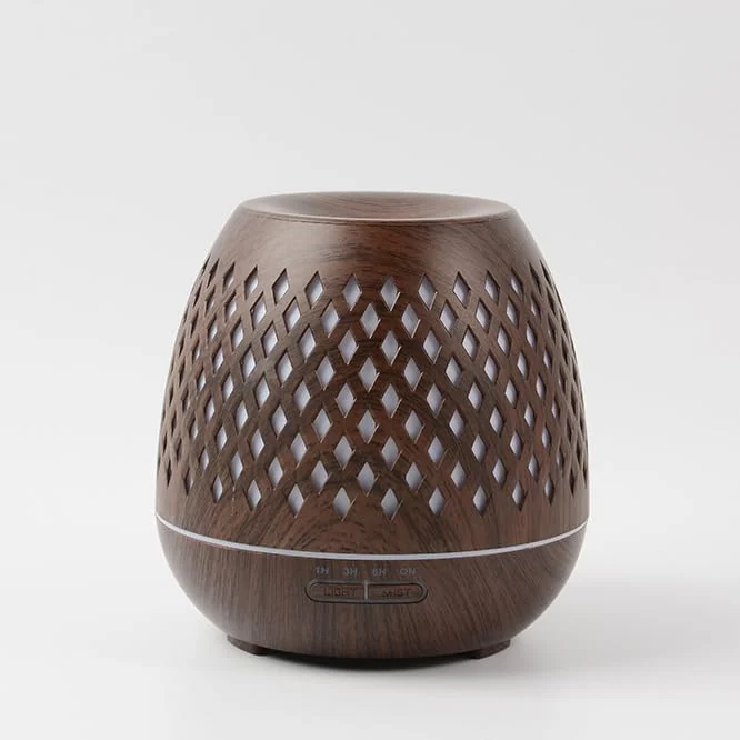 Mobigon Essential Oil Diffuser, Aromatherapy Diffuser 500ml with Remote Control, 4 Timer & Auto-Off Safety Switch, 7 Color LED Lights Mode, 10 Hours Quiet Humidifier for Bedroom - E.Dark Woody