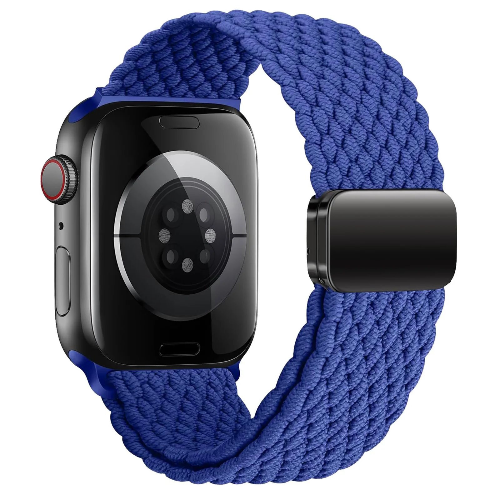 DL3 Mobilak Sport Solo Loop Compatible with Apple Watch Band 42mm 44mm 45mm 46mm 49mm for Women Men, Magnetic Strap Stretchy Braided Wristband for iWatch Series 11 10 9 8 7 6 5 4 3 Ultra 3 2 1 SE SE2 - Blue