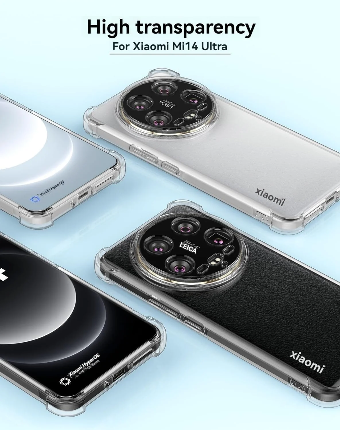DL3 Mobilak Clear TPU Protective Case for Xiaomi Mi 14 Ultra with Camera Protection and Shockproof Design - Clear