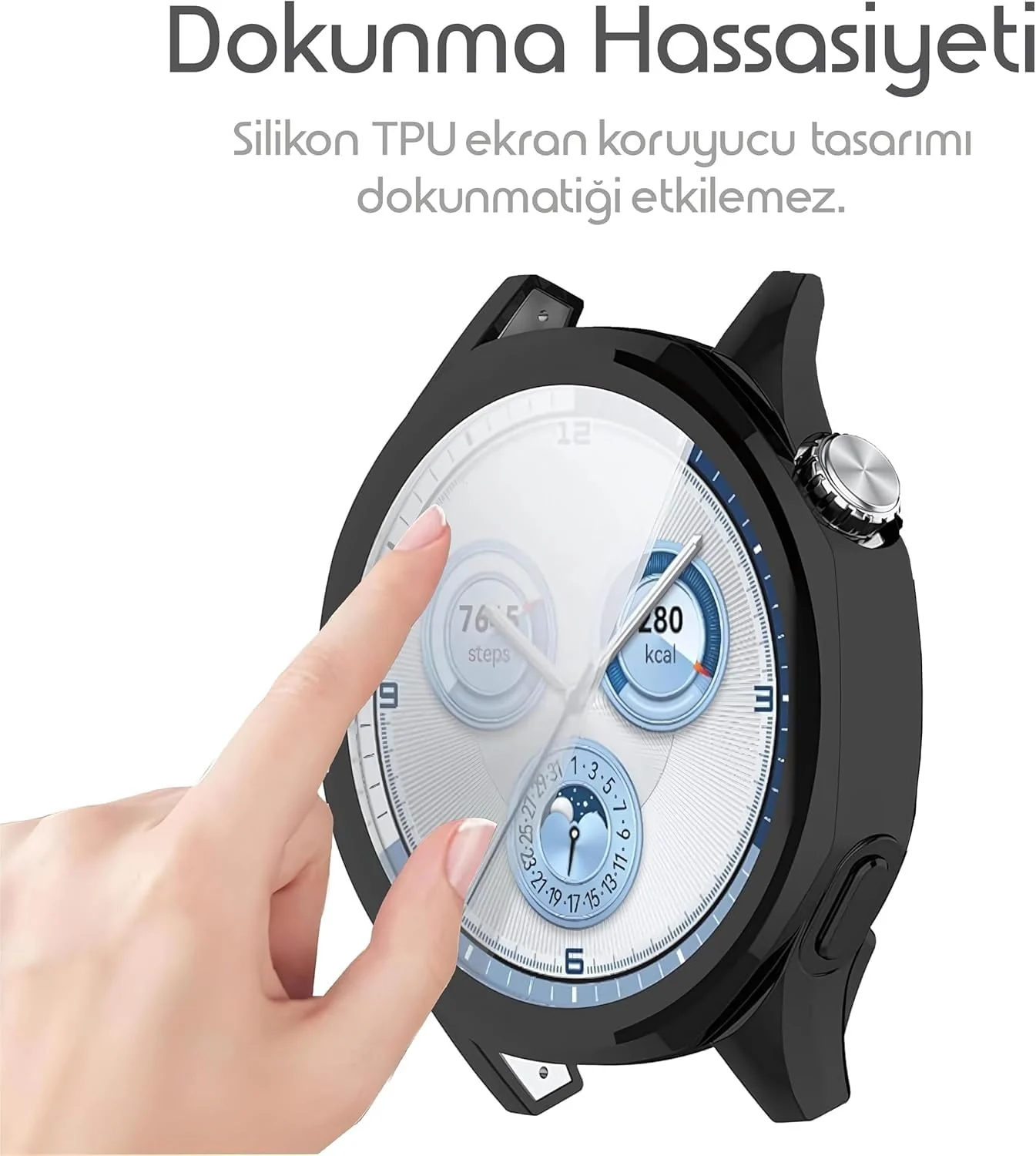 DL3 Mobilak Case Compatible with Huawei Watch GT5 46mm Case All-Around Screen Protector Watch Soft TPU Shockproof Cover Slim Guard Thin Bumper Protector - Black