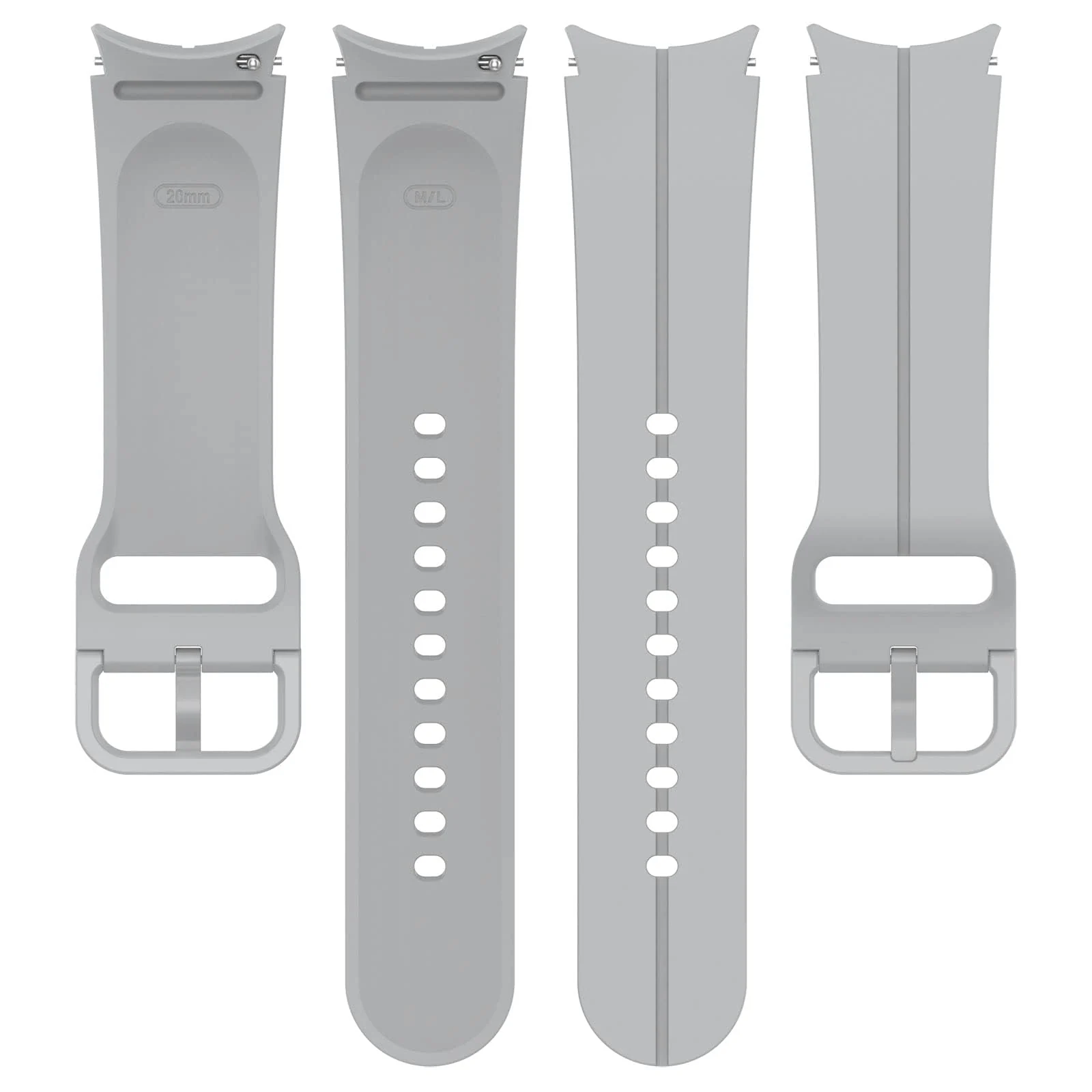 DL3 Mobilak Sport Watch Band Compatible with Samsung Galaxy Watch 7 FE 6 5 4 Band 40mm 44mm/ Galaxy Watch 6 Classic Bands 43mm 47mm/Watch 5 Pro Band 45mm/ Galaxy Watch4 Classic Band 42mm 46mm, No Gap - Gray