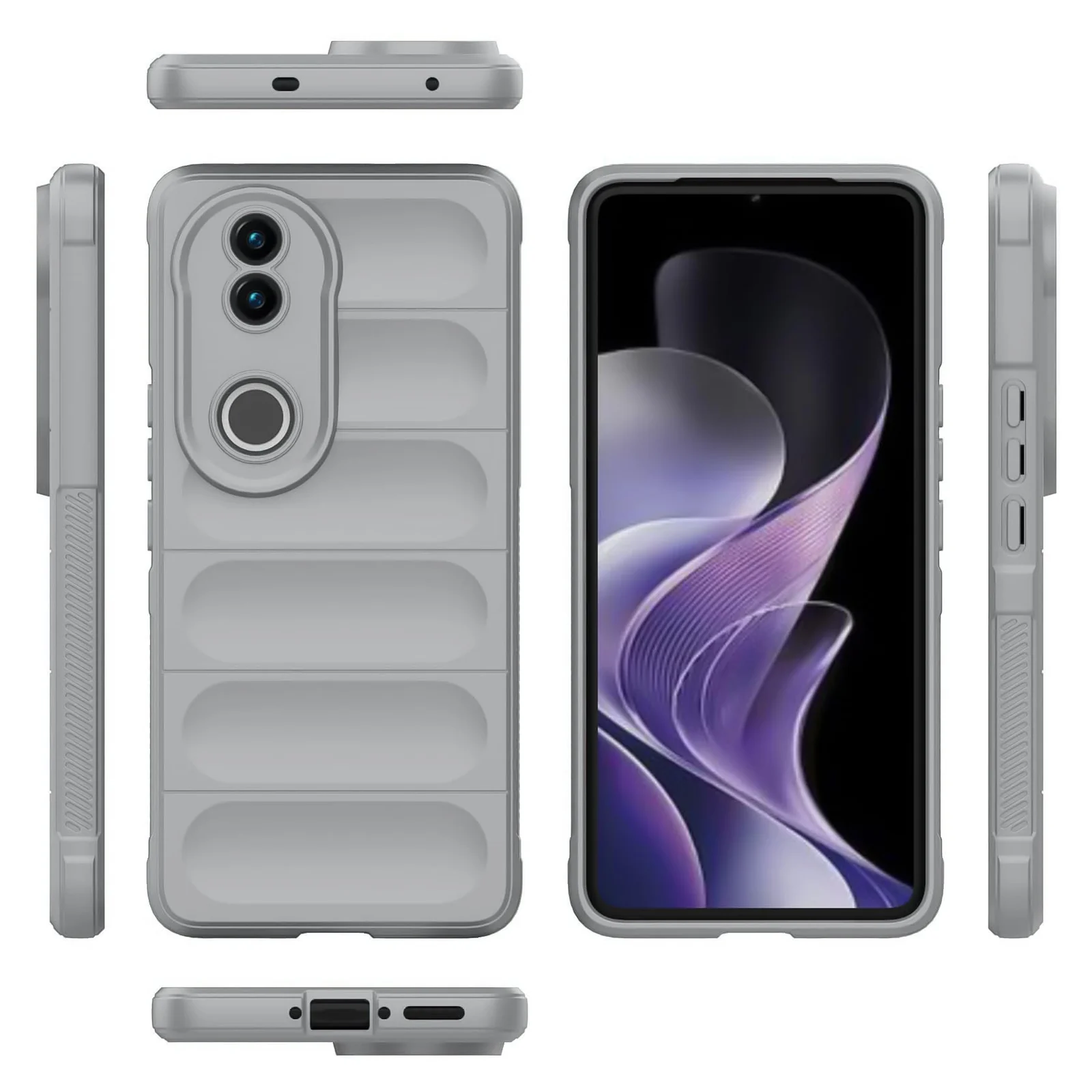 DL3 Mobilak Soft Silicone Protective Case for vivo V50 5G, vivo V50E with Camera Protection and Shockproof Design - Gray
