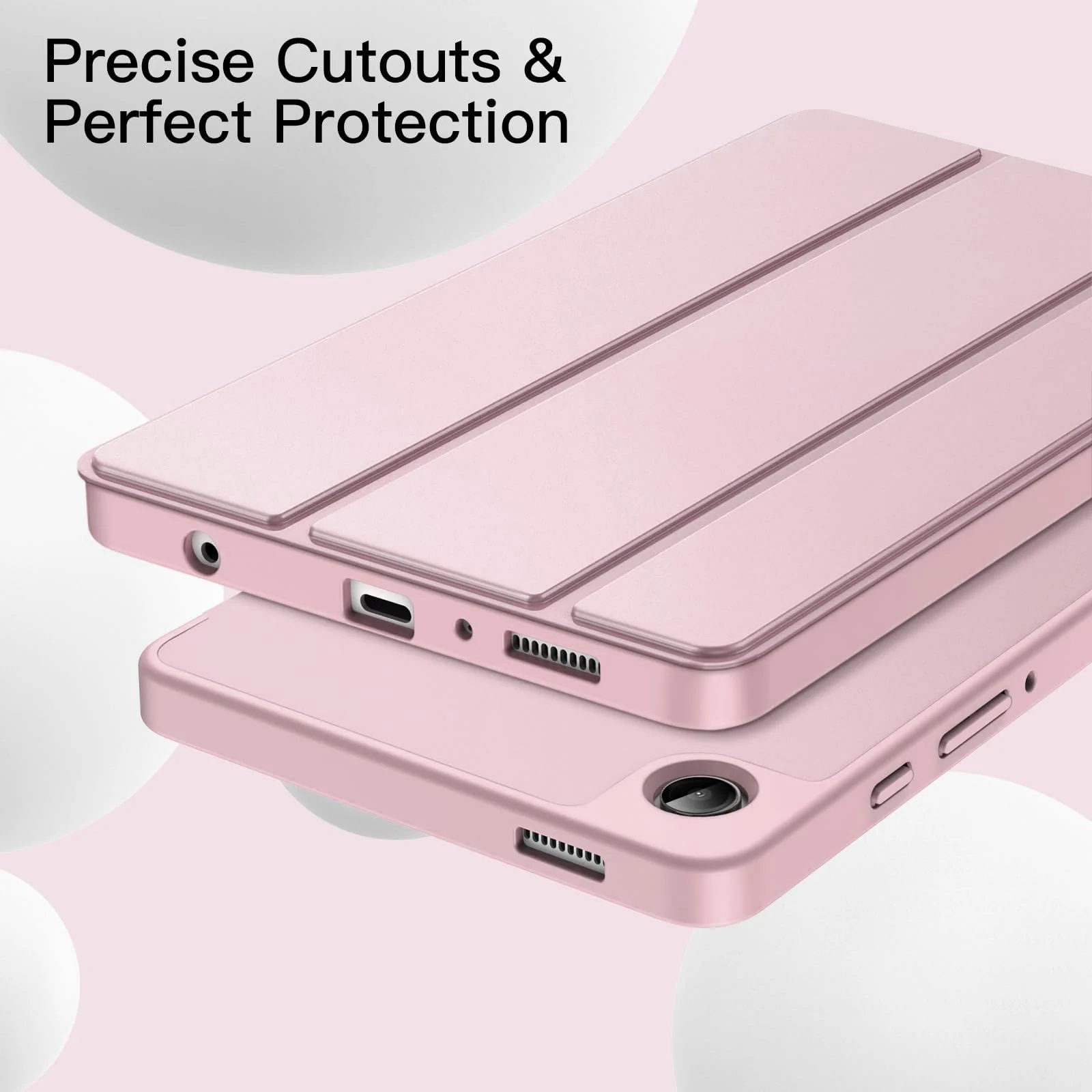 DL3 Mobilak Samsung Galaxy Tab A9+/ A9 Plus Case 11 inch 2023 (SM-X210/X216/X218) Case with Pen Holder, Soft TPU Back Trifold Stand Protective Smart Cover Flip, Auto Wake&Sleep - Rose Gold