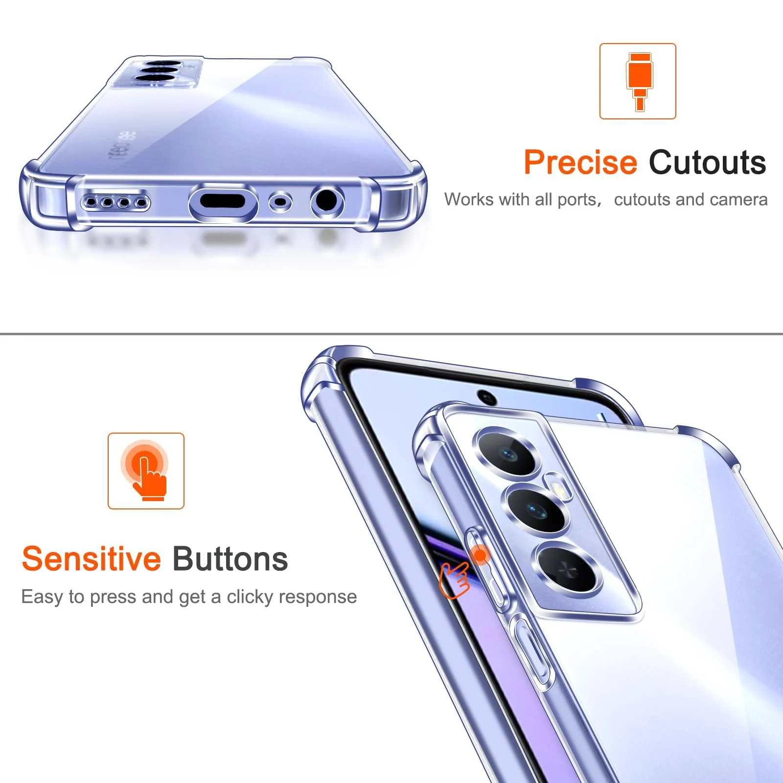 DL3 Mobilak Clear TPU Protective Case for realme C65 4G / realme C65 4G with Camera Protection and Shockproof Design - Clear