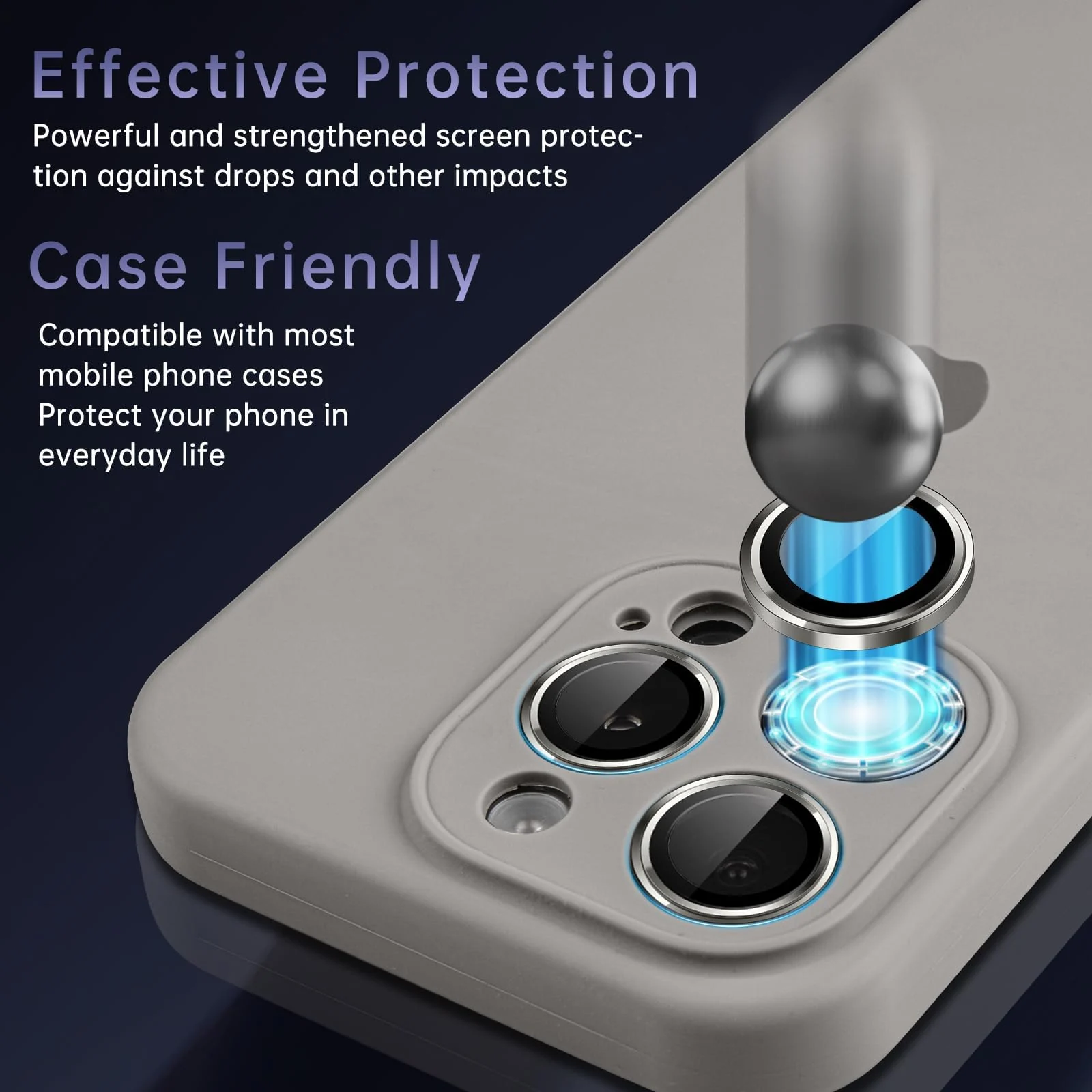 DL3 Mobilak Camera Lens Protector For iPhone 16 Pro/iPhone 16 Pro Max, [Keep Original Shooting] Tempered Glass Screen Protector Metal Individual Camera Cover, Case Friendly - Titanium Natural