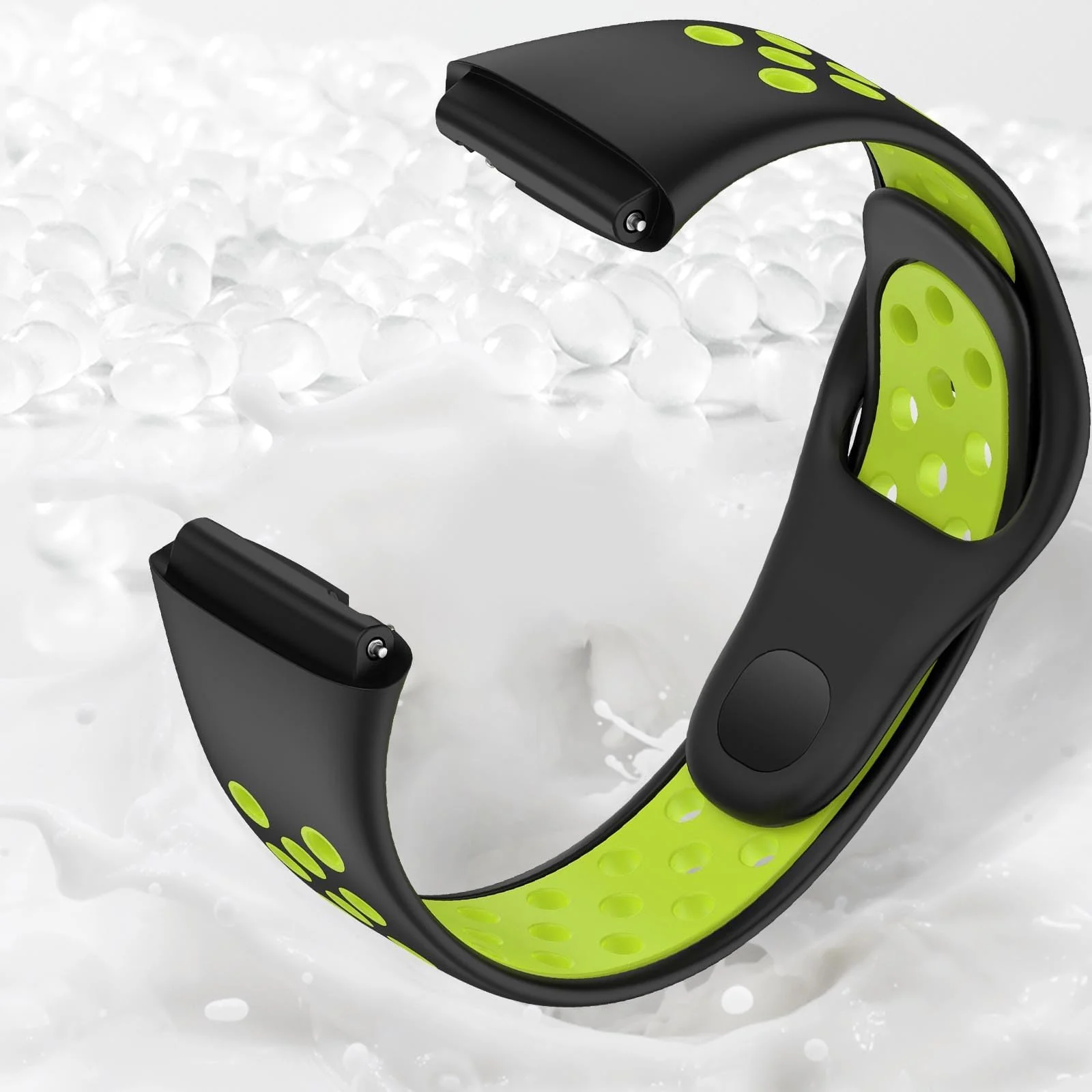 DL3 Mobilak Strap Silicone Compatible With Xiaomi Redmi Watch 3 Active/Redmi Watch 3 Lite, Sport Silicone Watch Band Wrist Strap, Bracelet Wristband Wrist Strap - Black Lime