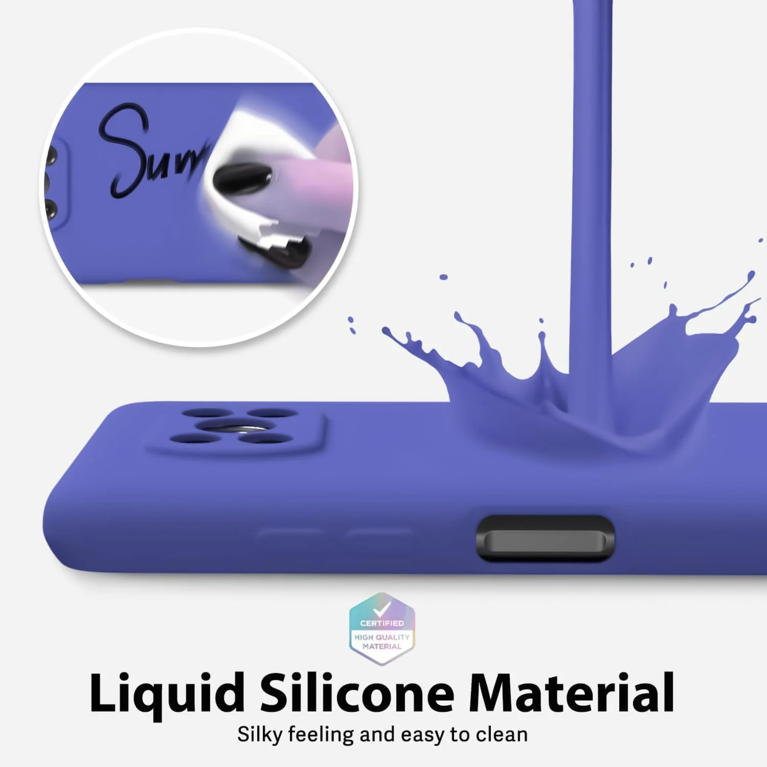 DL3 Mobilak Liquid Silicone Protective Case for Xiaomi Poco X3 Pro / Poco X3 NFC / Poco X3 with Camera Protection and Microfiber Lining - Light Blue