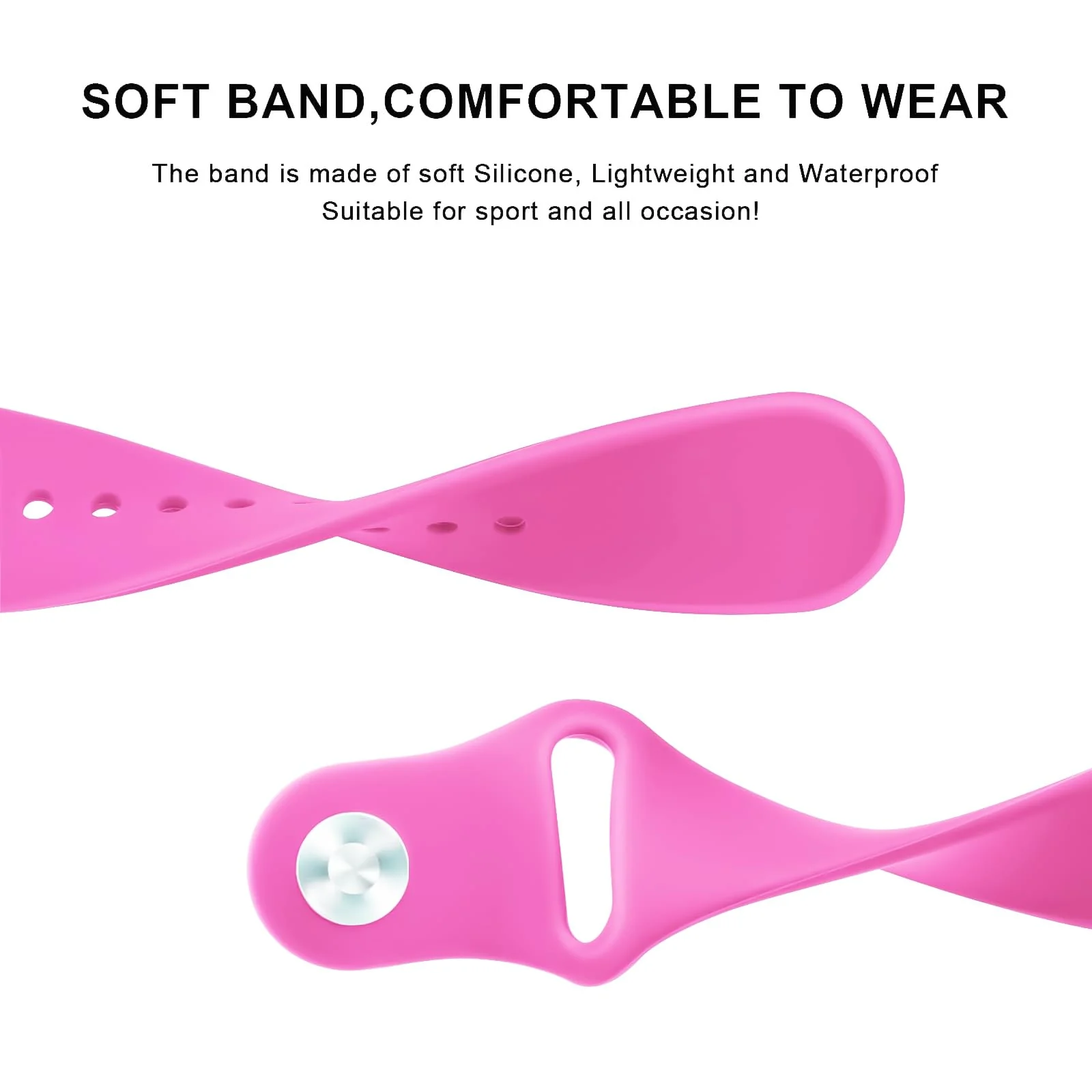 DL3 Mobilak Straps Compatible with Xiaomi Redmi Watch 5 Active/Redmi Watch 5 Lite Bracelets for Men Women, 22mm Soft Silicone Strap, Waterproof Adjustable Band Sports Replacement - Fuchsia