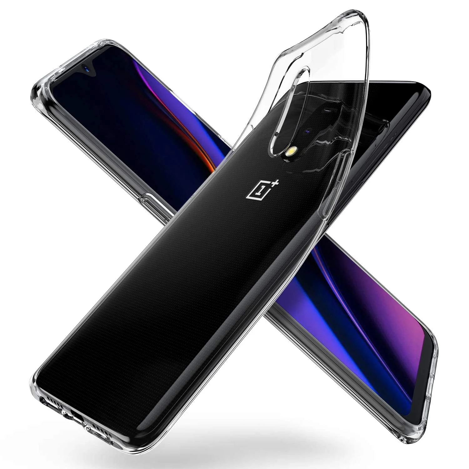 DL3 Mobilak Case Compatible with OnePlus 7 / OnePlus 6T Case Crystal Soft TPU Gel Case Flexible Silicone Anti-Scratch Camera Protection TPU Cover - Clear