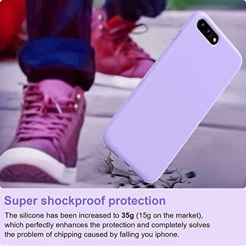 DL3 Mobilak Liquid Silicone Protective Case for iPhone 6 Plus / 6S Plus with Camera Protection and Microfiber Lining - Light Purple