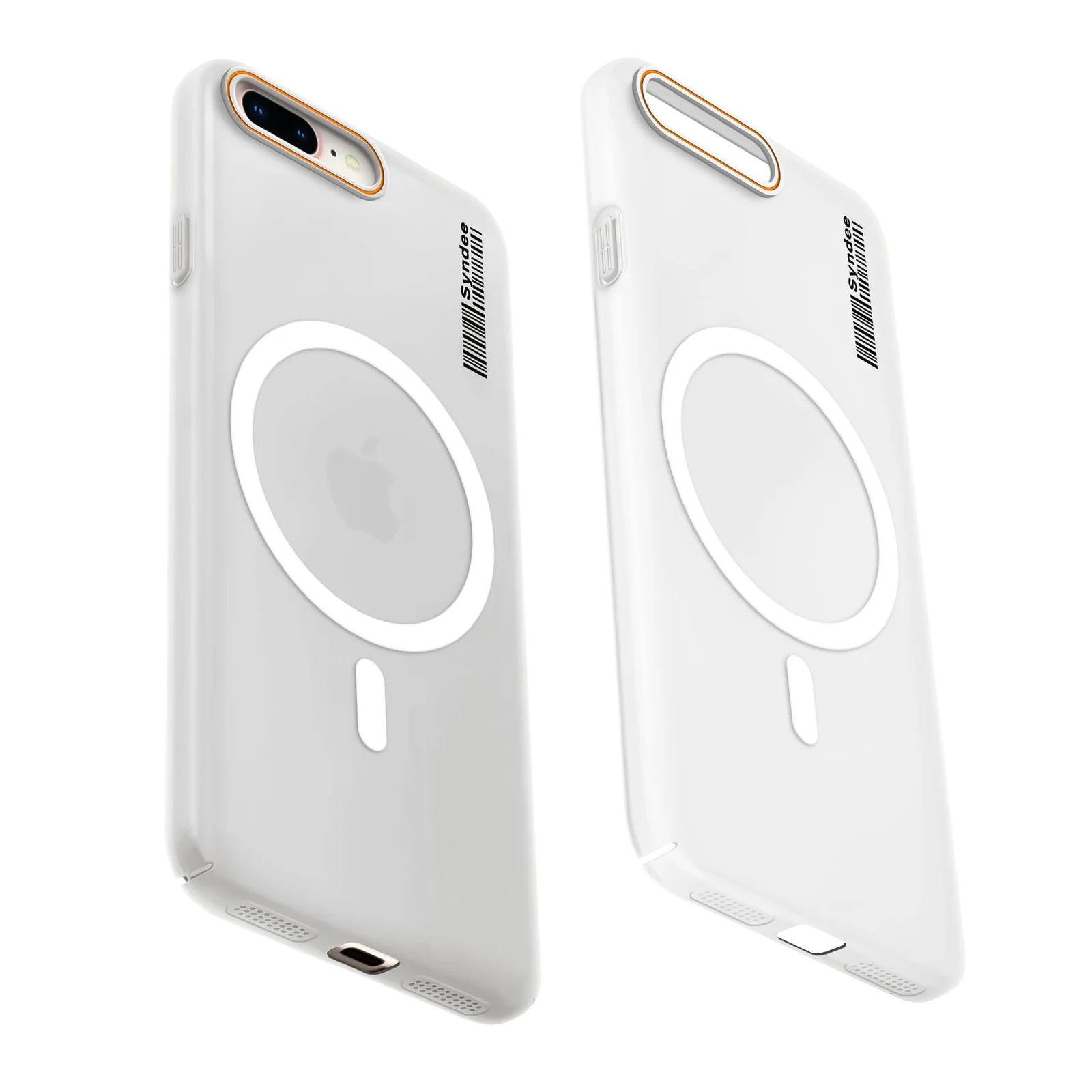 DL3 Mobilak Translucent Matte Case for iPhone 7 Plus / iPhone 8 Plus, Compatible with MagSafe accessories, Shock-absorbing protection, Integrated ring holder - Clear
