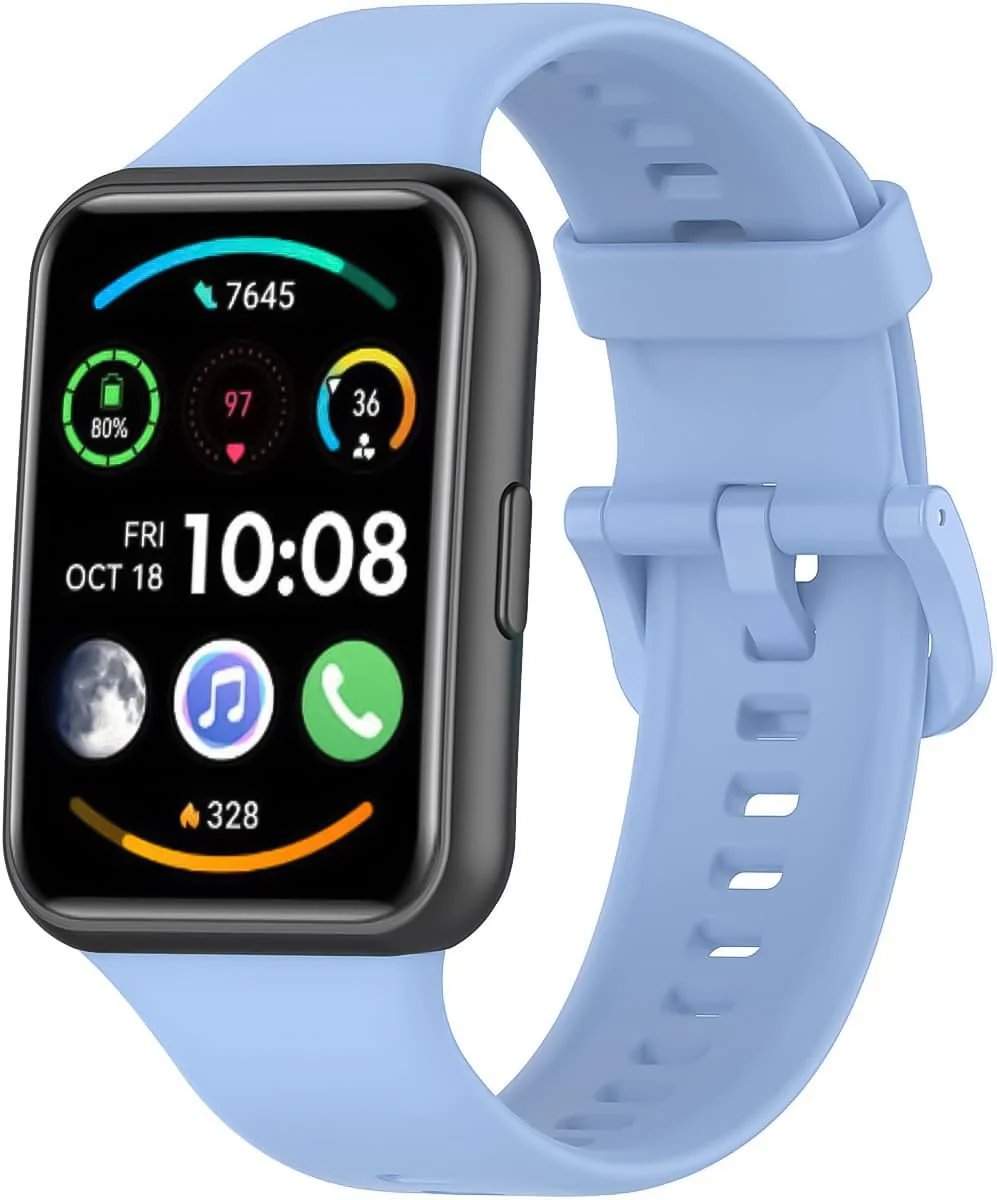 DL3 Mobilak Silicone Watch Band Compatible With Huawei Watch Fit 2 - Sky Blue