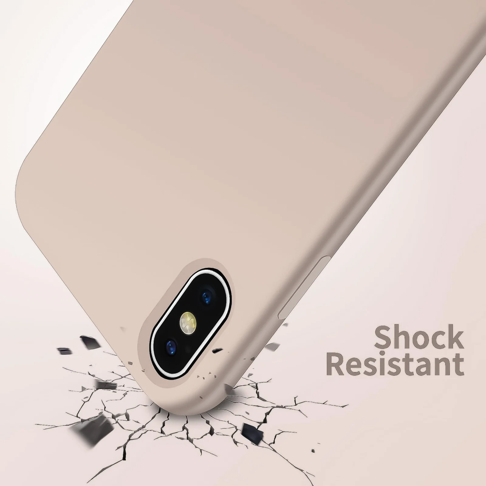 DL3 Mobilak Compatible with iPhone XS Max Case, Liquid Silicone Case, Full Body Protective Cover, Shockproof, Slim Phone Case, Anti-Scratch Soft Microfiber Lining - Pastel Pink