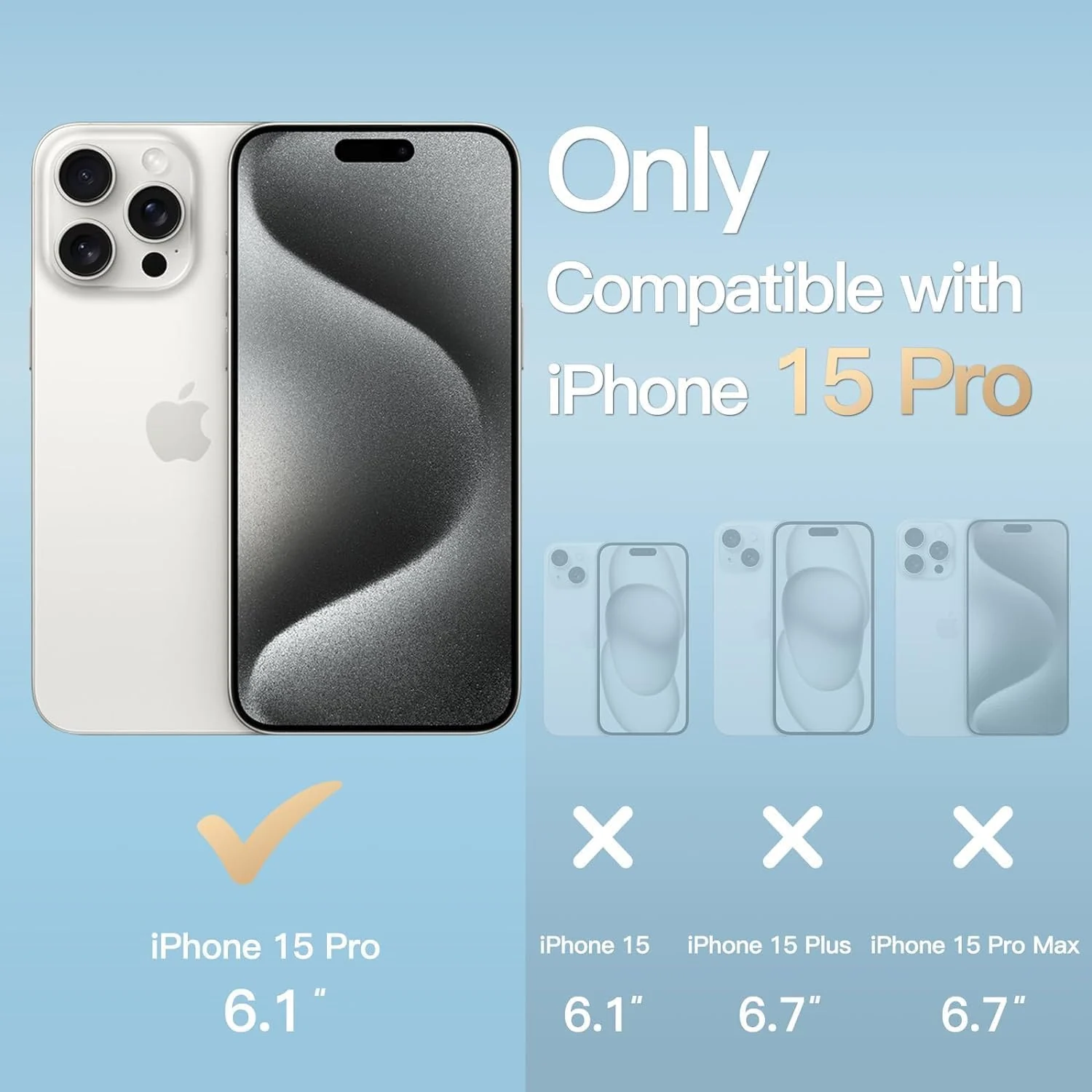 DL3 Mobilak Clear TPU Case for iPhone 15 Pro, Camera protection, Shock-absorbing protection, Scratch-resistant surface - Clear