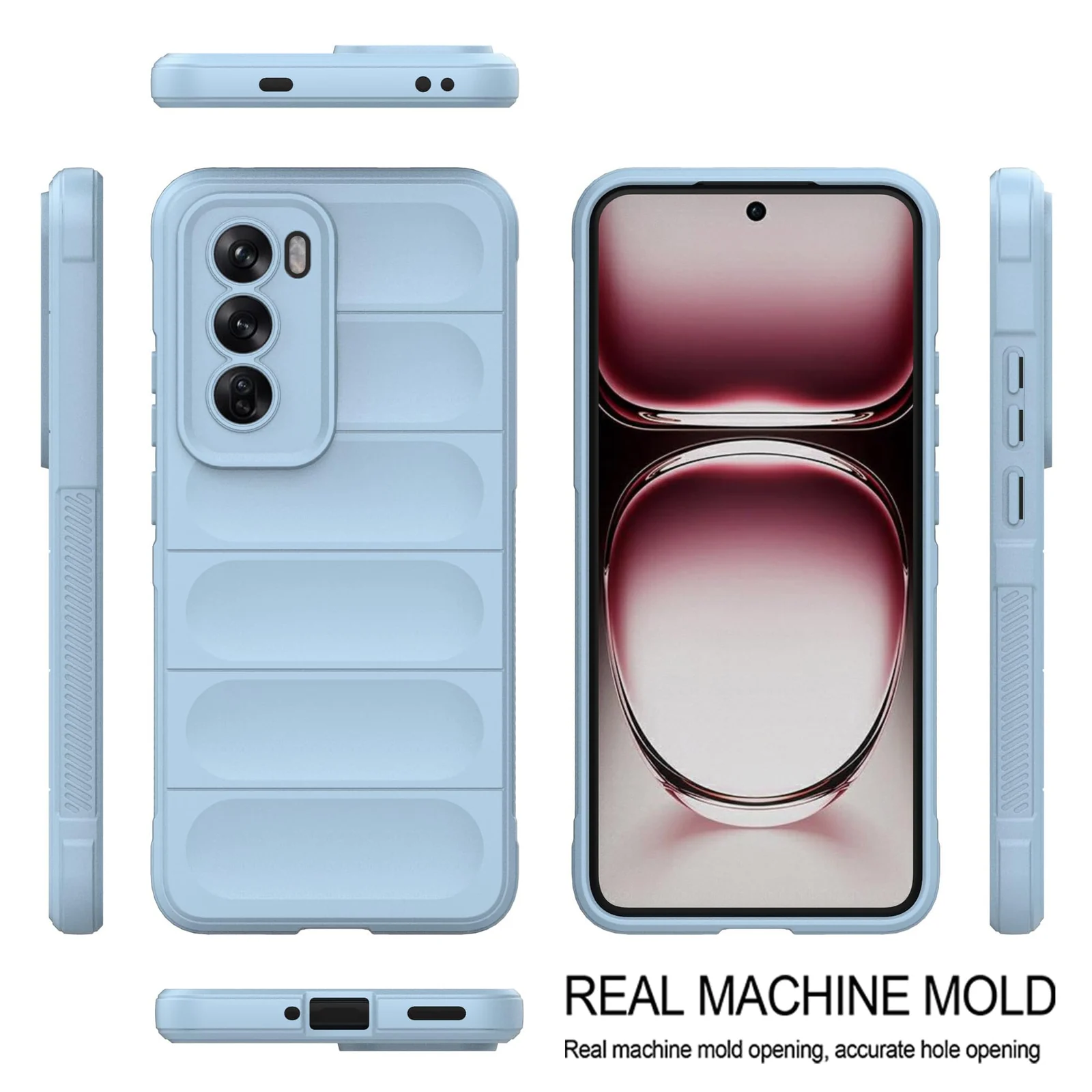 DL3 Mobilak Soft Silicone Protective Case for OPPO Reno 12 5G with Camera Protection and Shockproof Design - Baby Blue