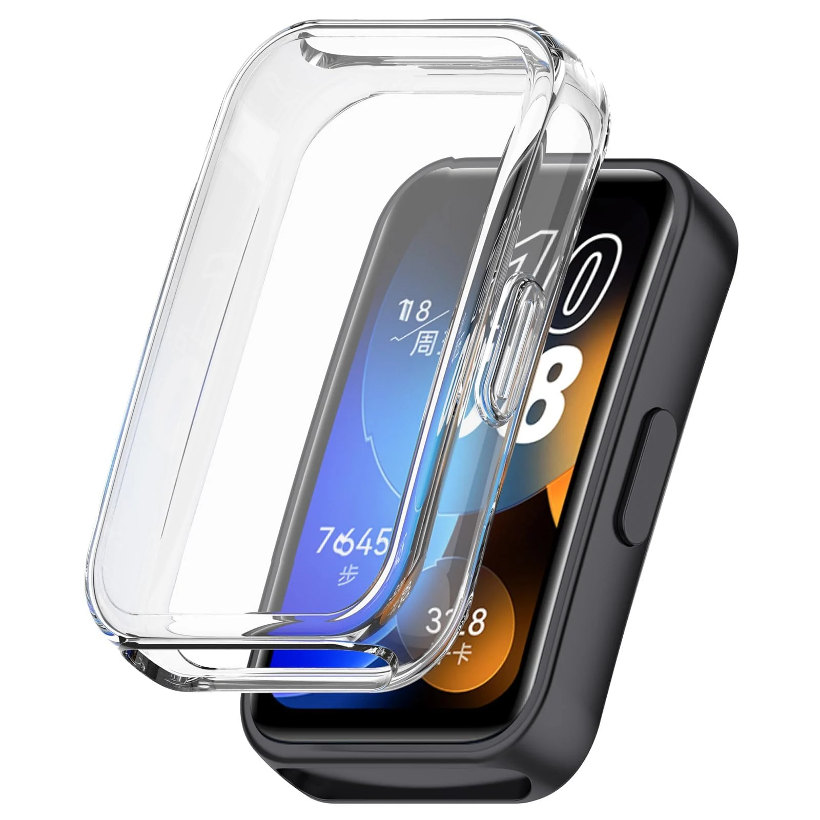 DL3 Mobilak Case for HUAWEI Band 9 / HUAWEI Band 8 TPU Silicon All-Around Screen Protector Cover Bumper Protector Full Cover Screen Protection - Clear