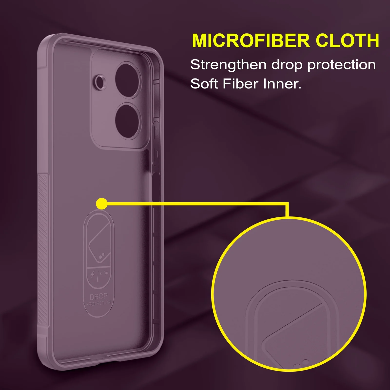 DL3 Mobilak Soft Silicone Protective Case for Xiaomi Redmi 13C 4G with Camera Protection and Shockproof Design - Purple